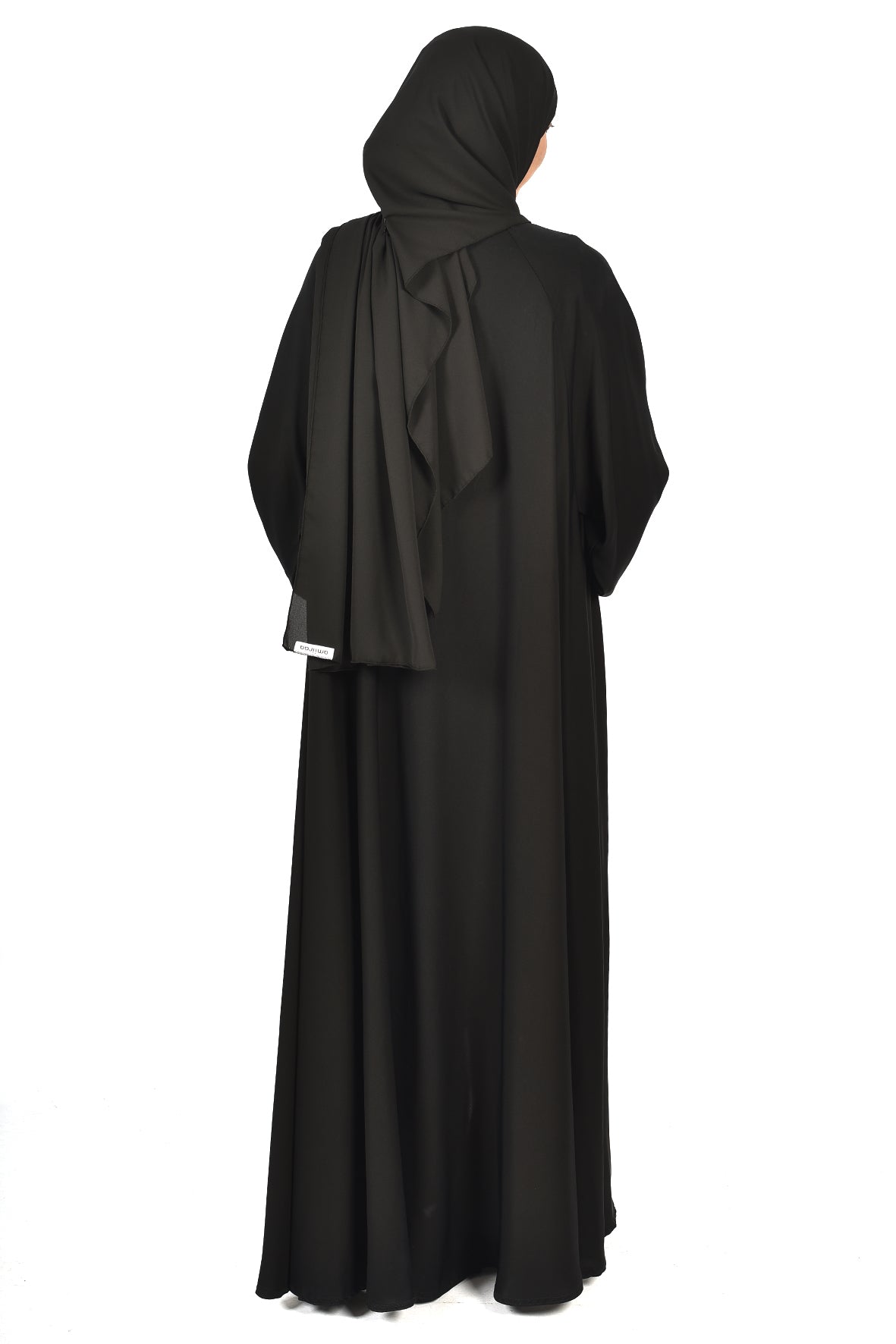 Black Abaya with Front Zipper and Subtle White Embroidery – Elegant & Modern Design (ladies abaya )