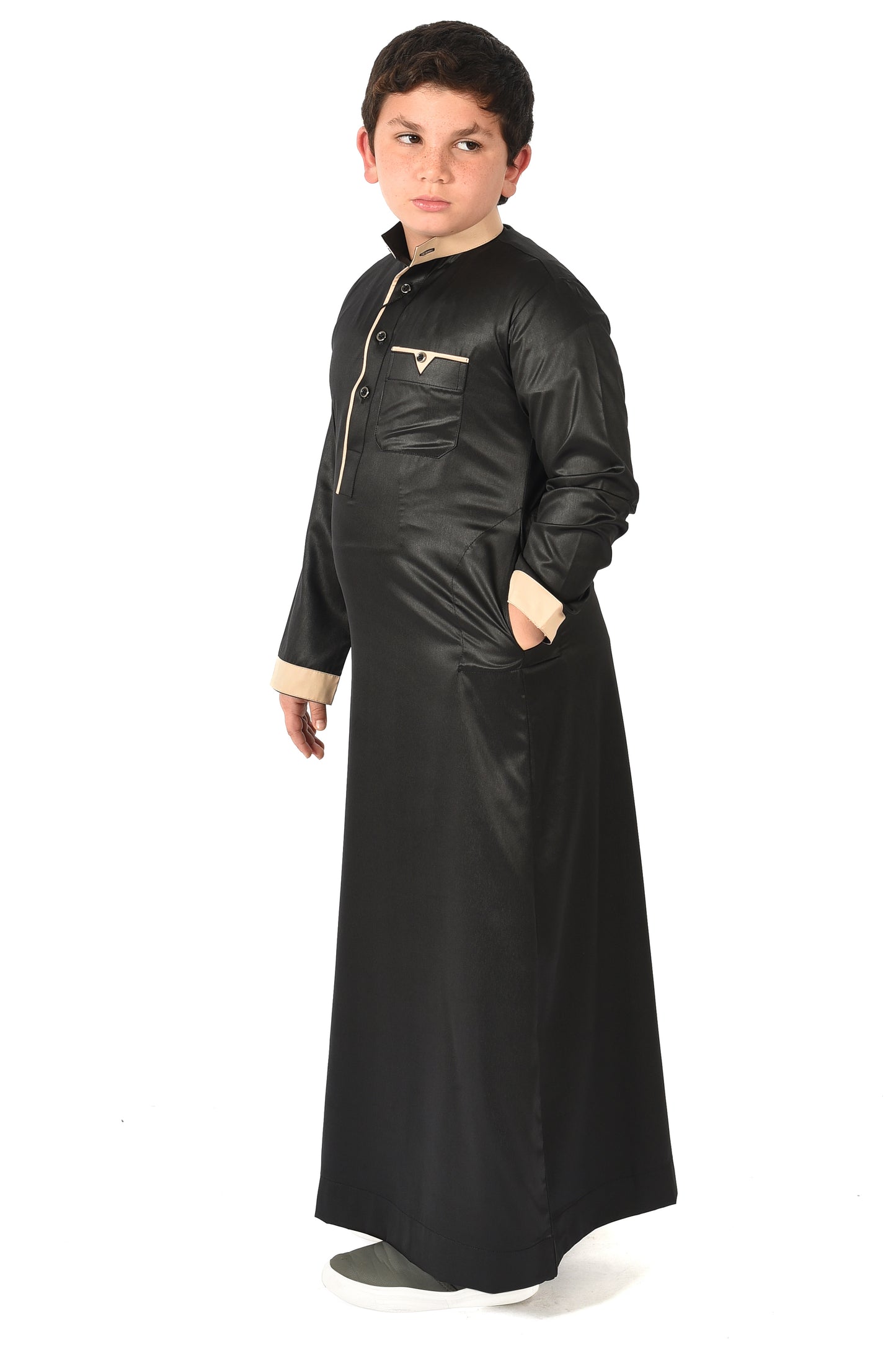 Markim kids sport thobe - Black