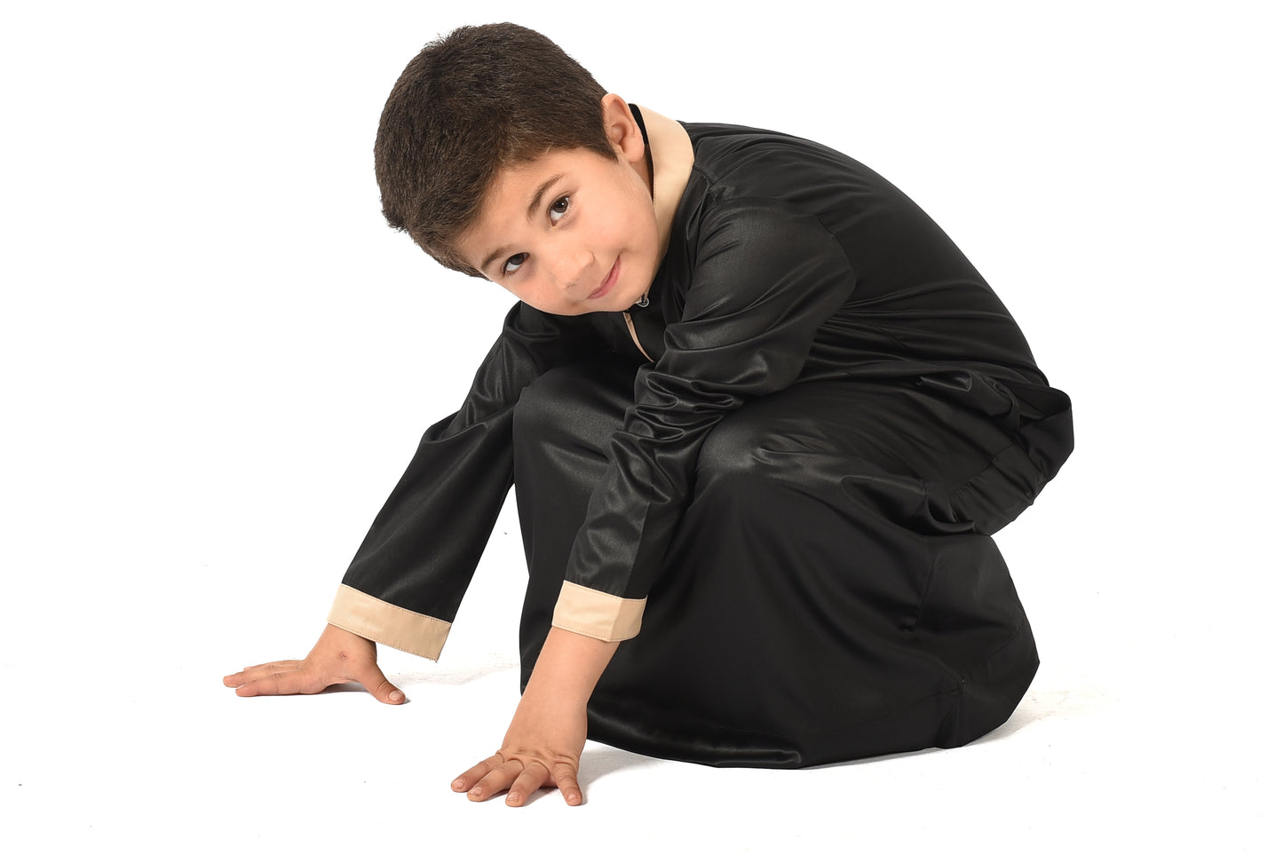 Markim kids sport thobe - Black