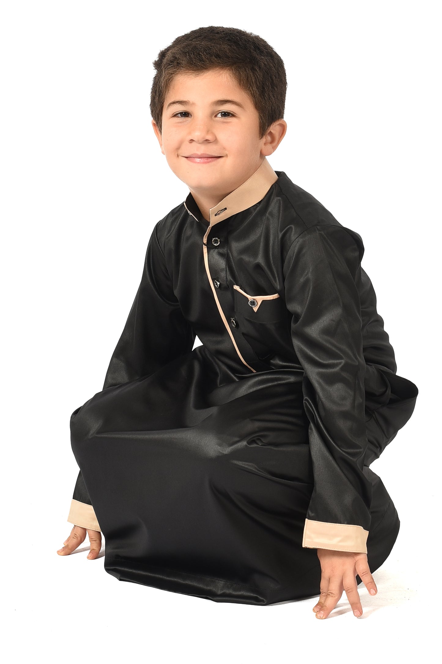 Markim kids sport thobe - Black