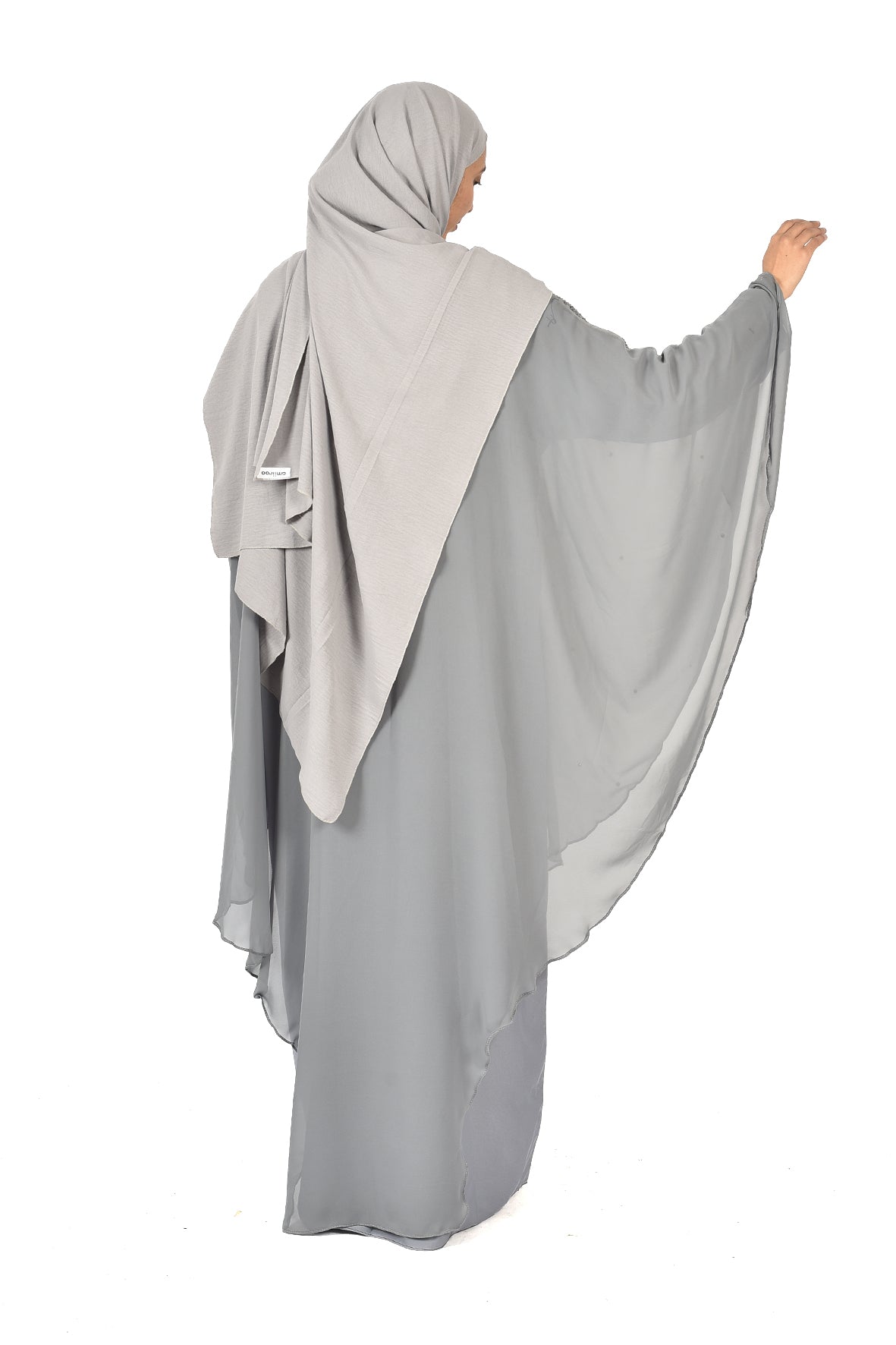 Elegant Grey Embroidered Abaya – Premium Flowing Design (ladies abaya )