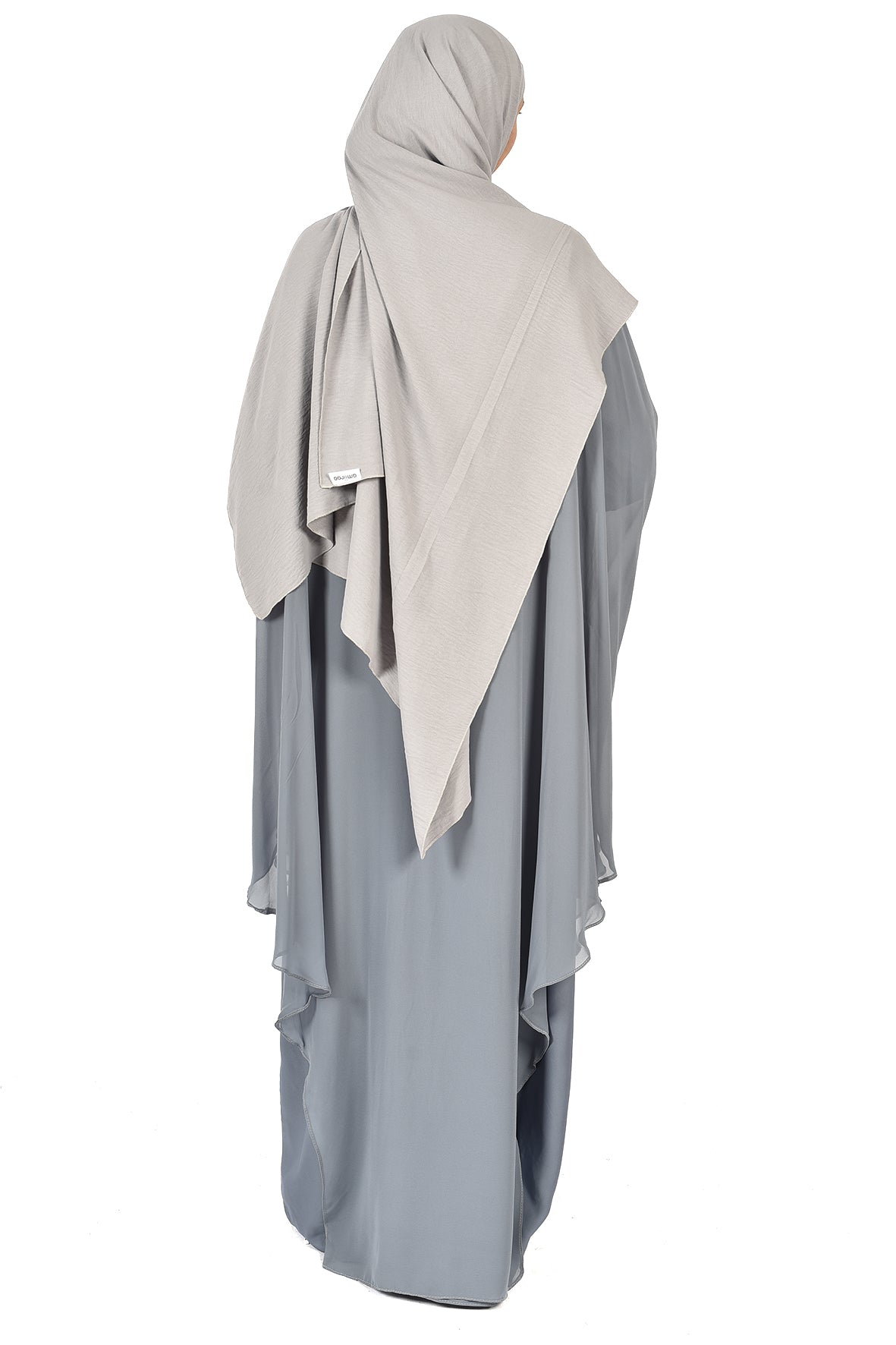 Layered Grey Chiffon Abaya with Pearl Embellishments ( ladies abaya )