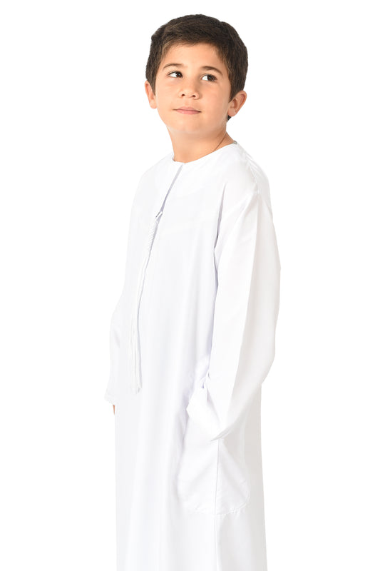 Al-Othman Kids Tassel Thobe - White