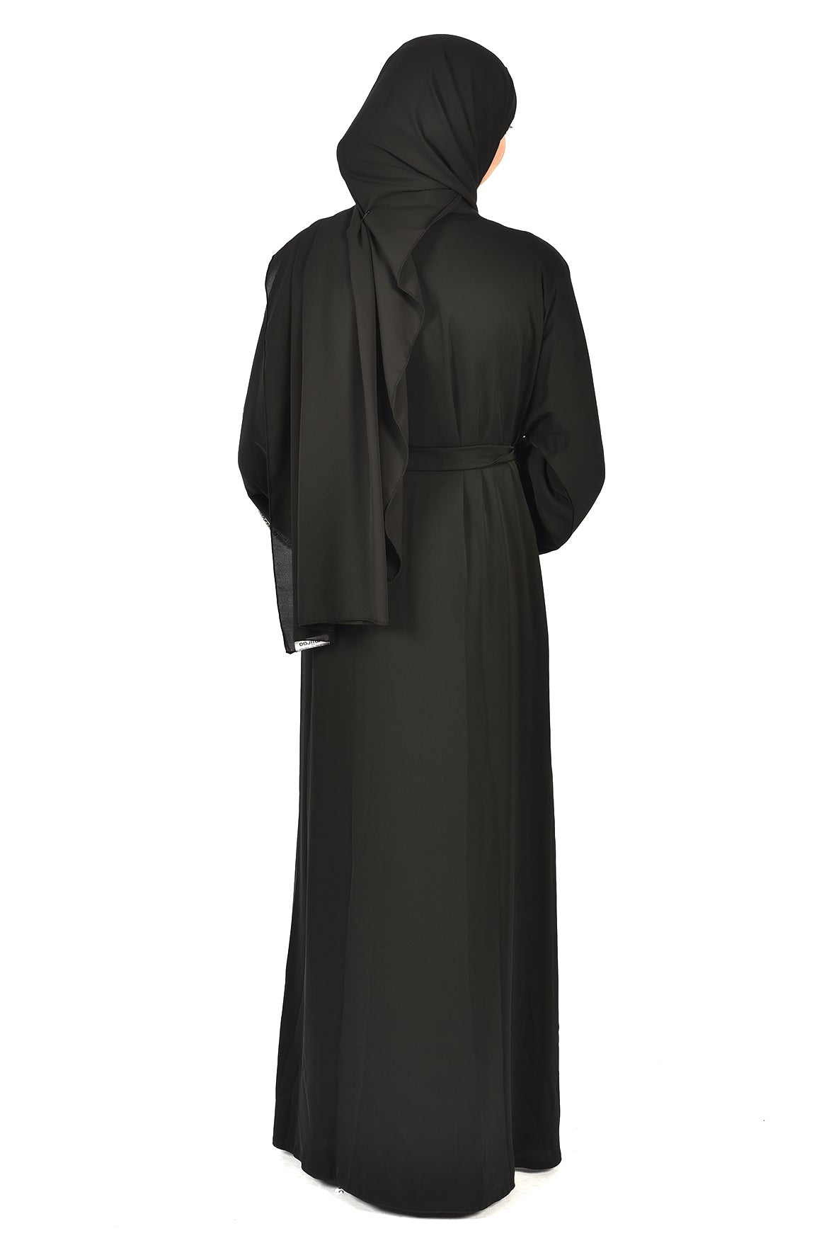 Black Abaya with Shiny Feather Embroidery – Elegant Touch for Special Occasions ( katalia )