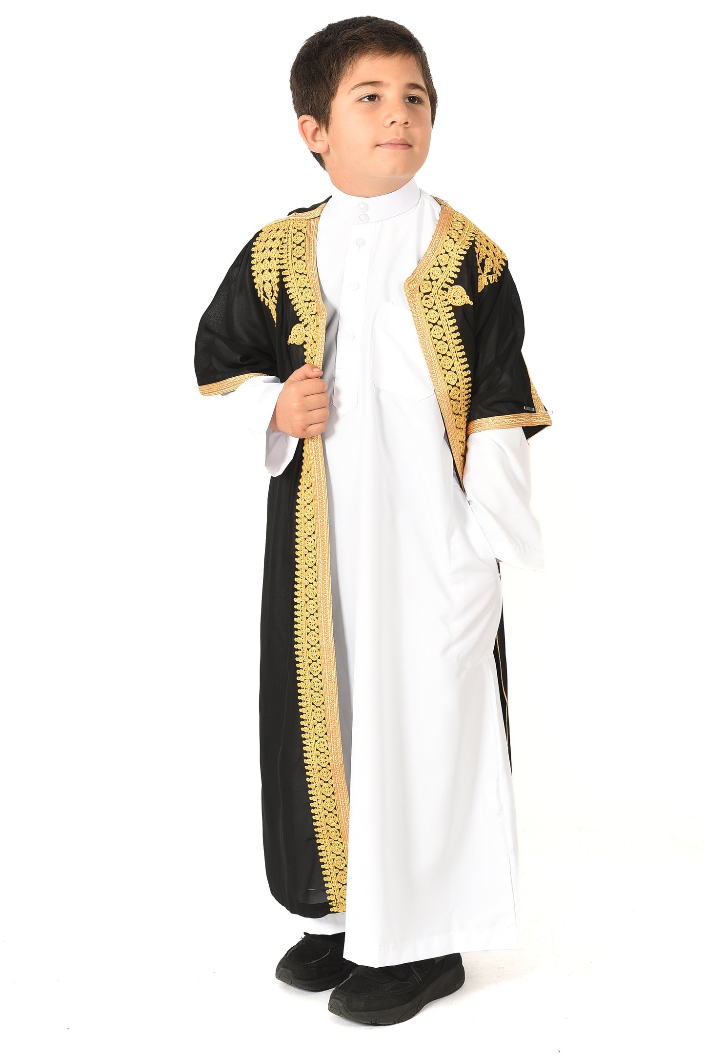 Boy's Saudi Abaya Jubba - Black