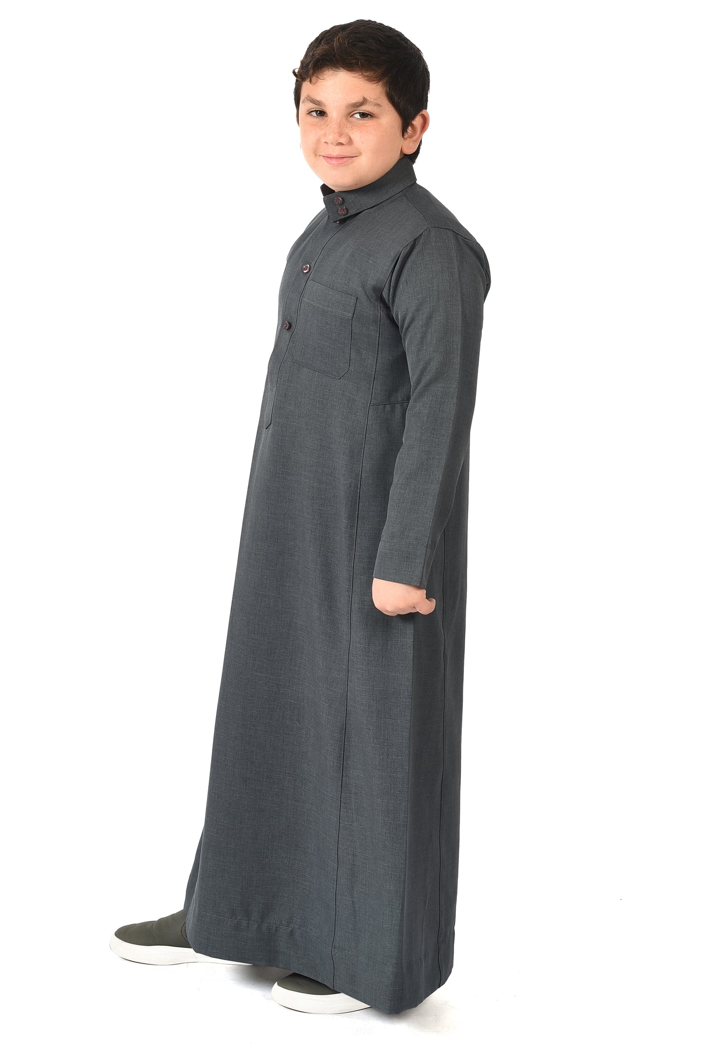 Al-Madini kids winter thobe - Slate