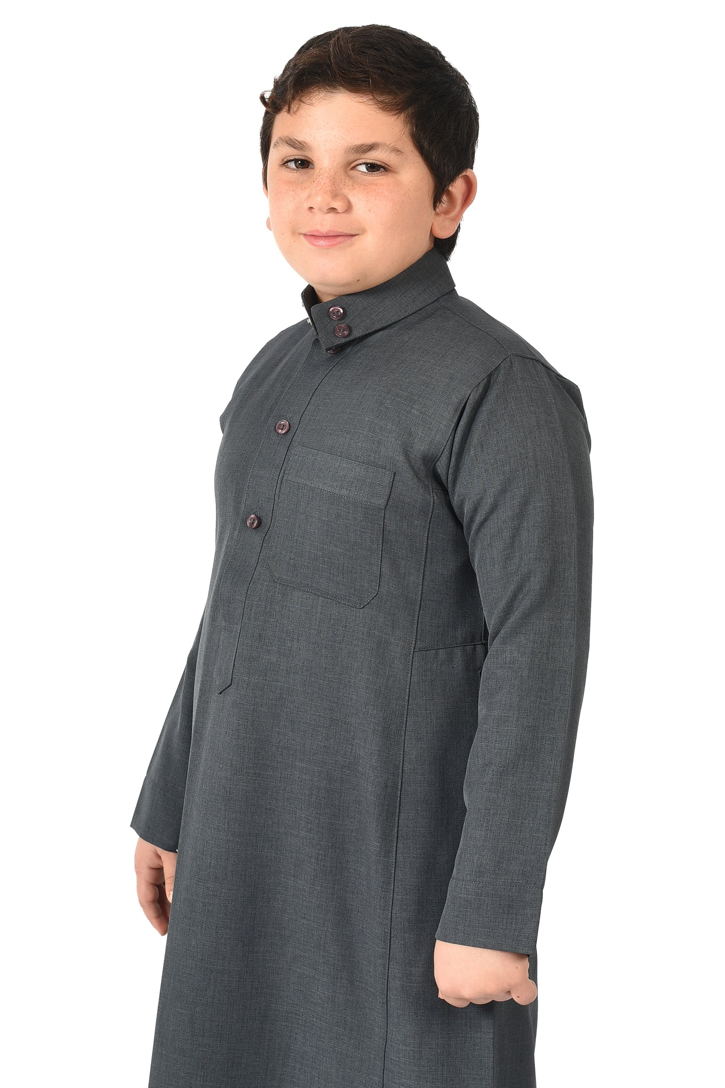 Al-Madini kids winter thobe - Slate