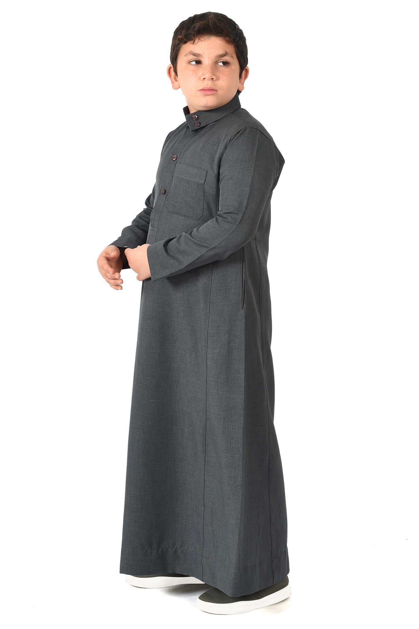 Al-Madini kids winter thobe - Slate