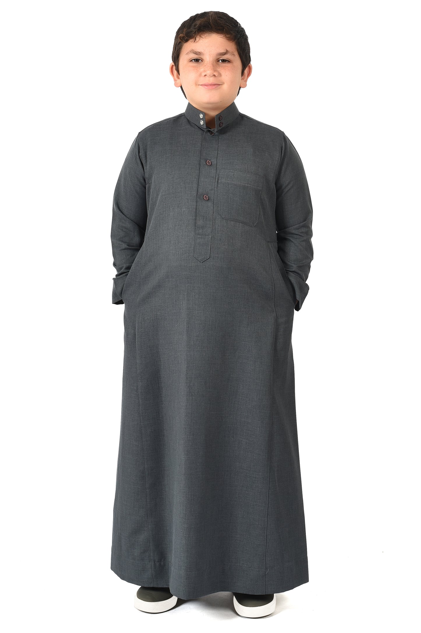 Al-Madini kids winter thobe - Slate