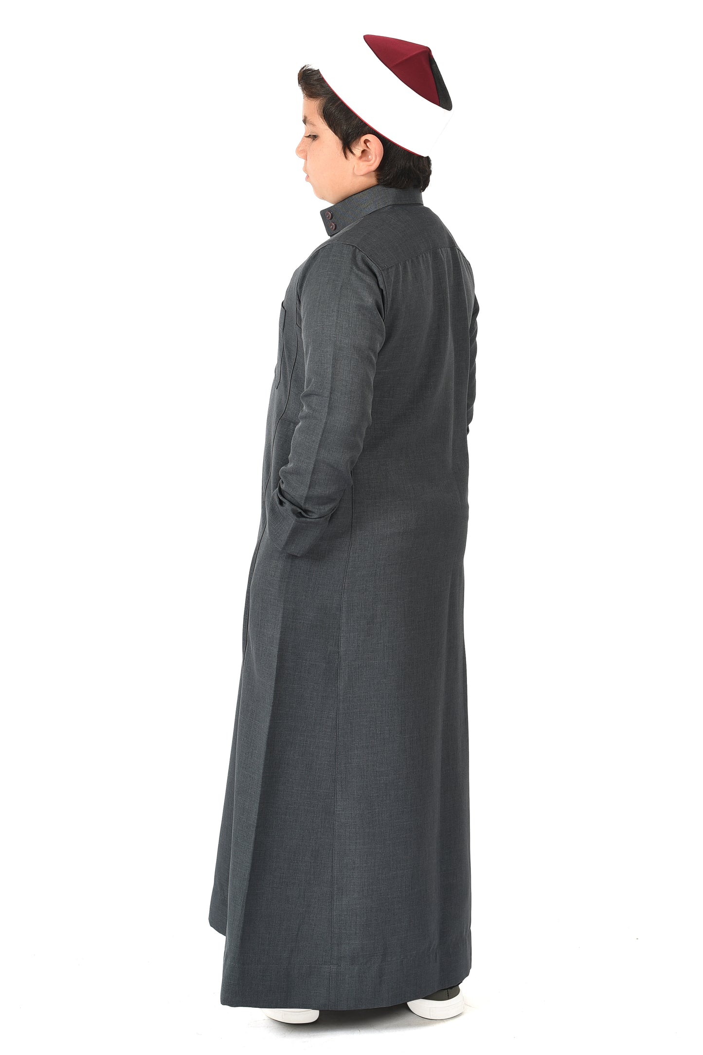 Al-Madini kids winter thobe - Slate
