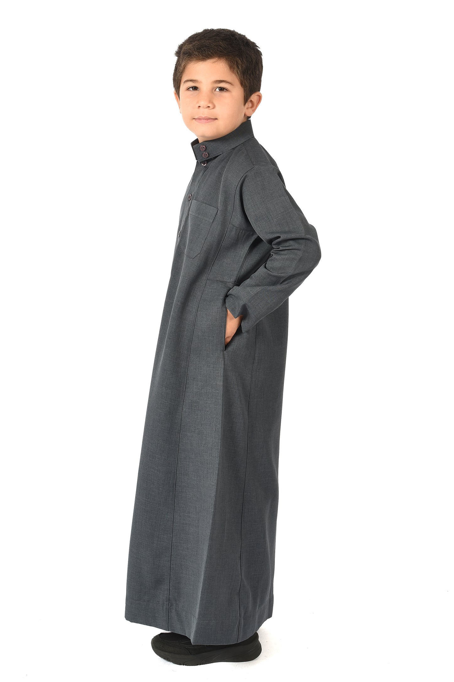 Al-Madini kids winter thobe - Slate