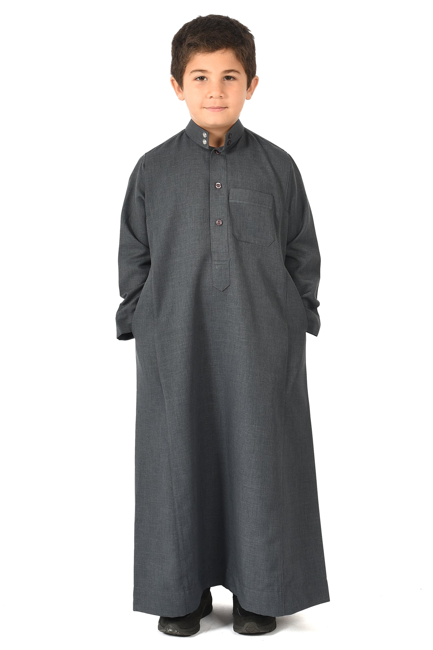 Al-Madini kids winter thobe - Slate