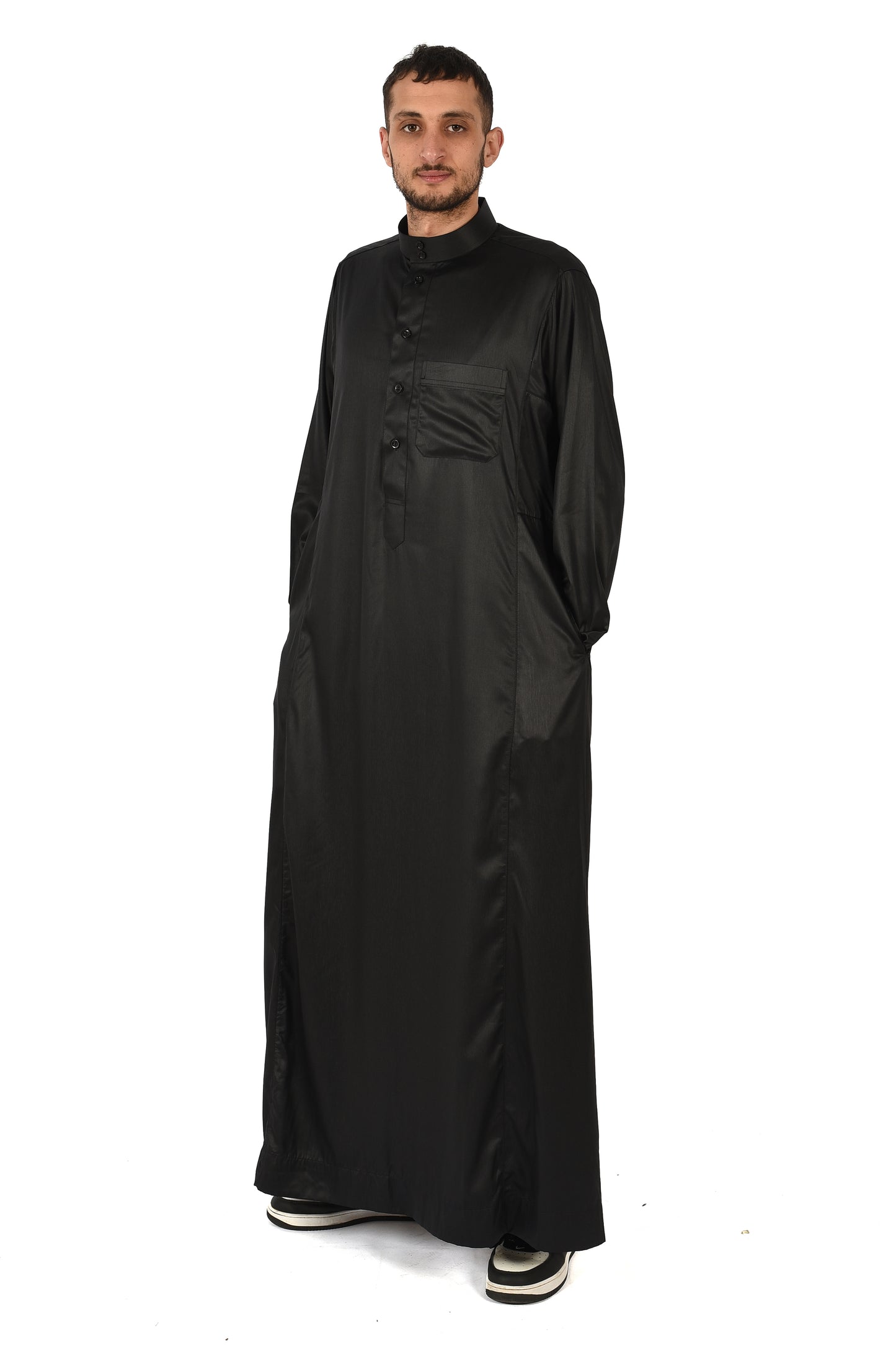 Al-madini Black thobe with collar