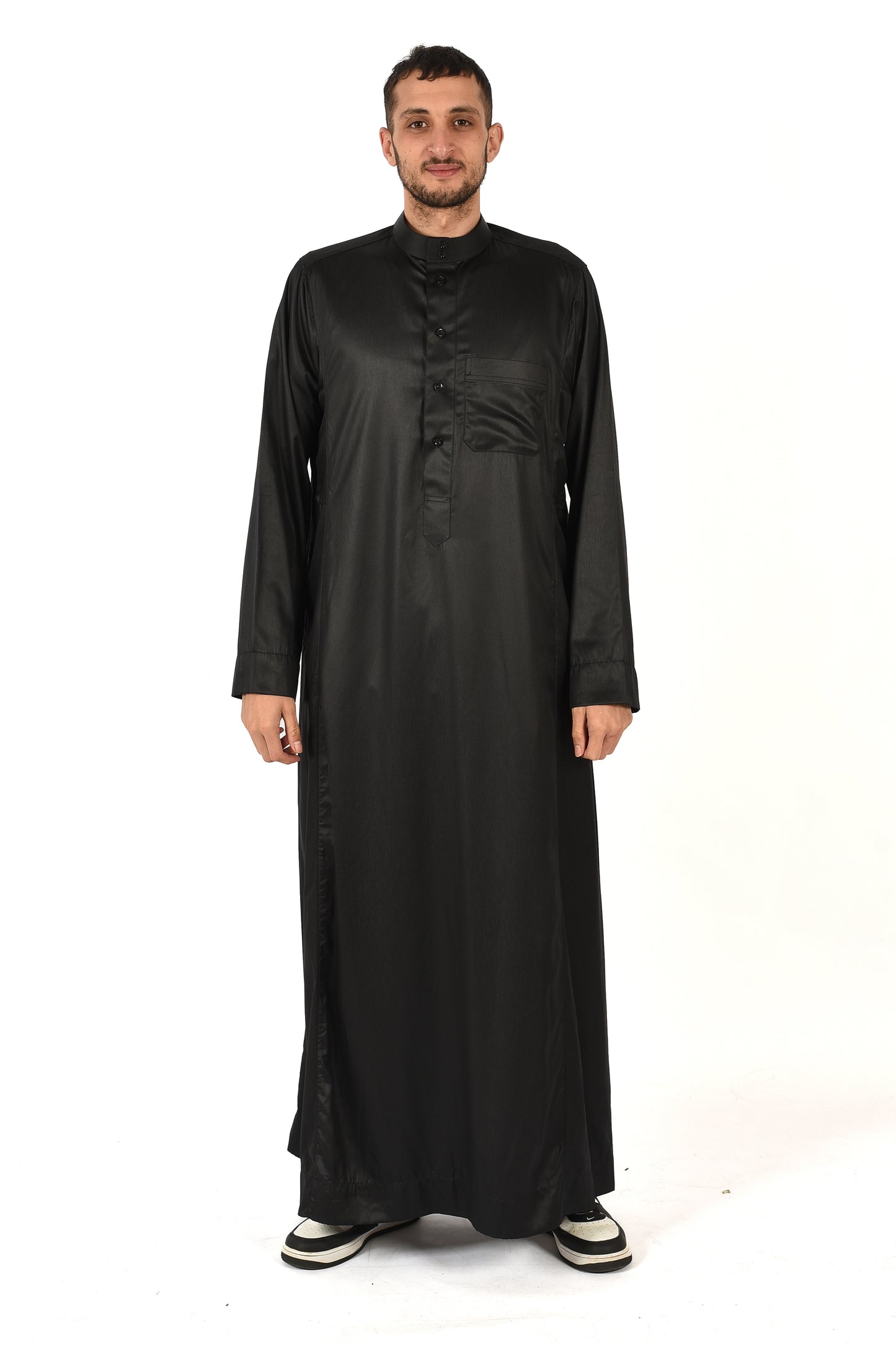 Al-madini Black thobe with collar