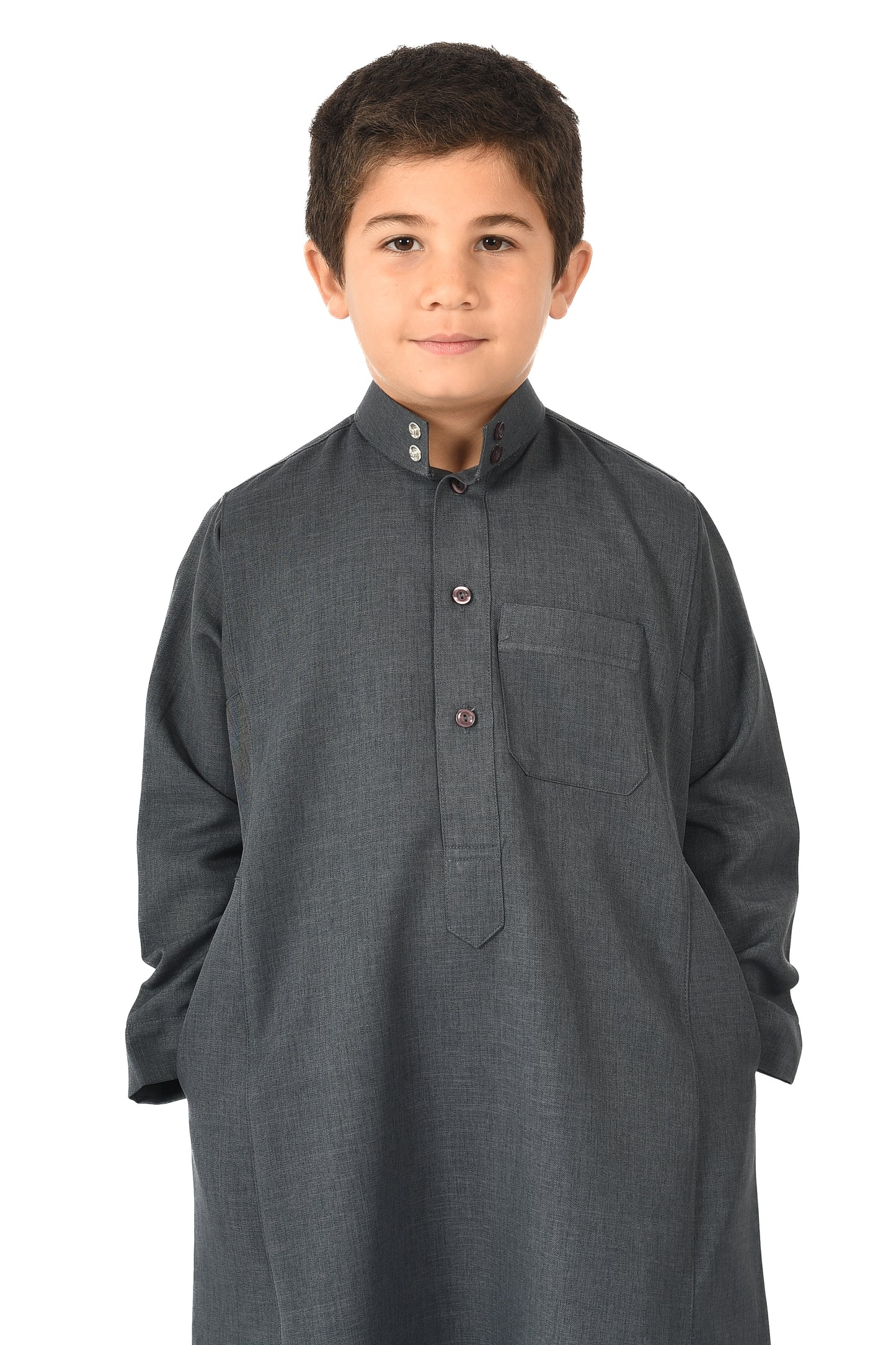 Al-Madini kids winter thobe - Slate