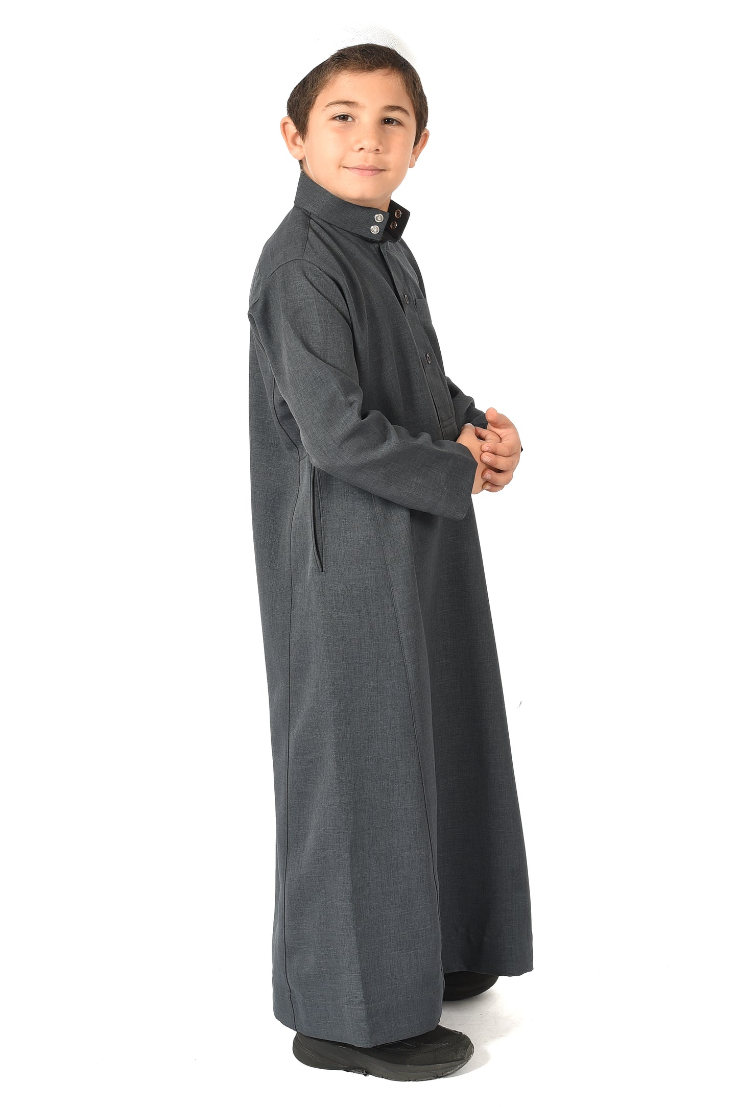 Al-Madini kids winter thobe - Slate