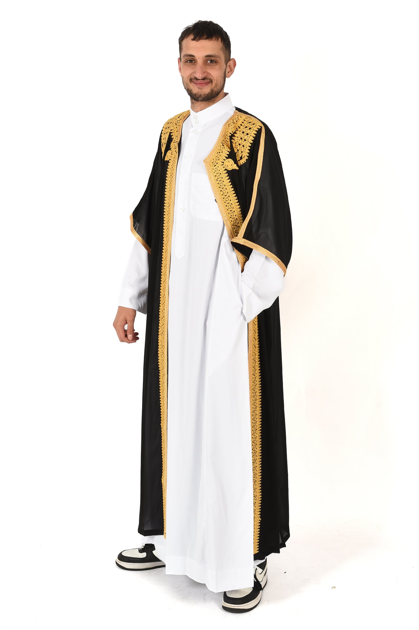 Mens Saudi Abaya Jubba - Black