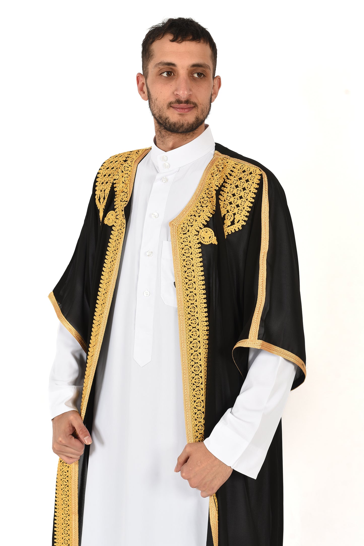 Mens Saudi Abaya Jubba - Black