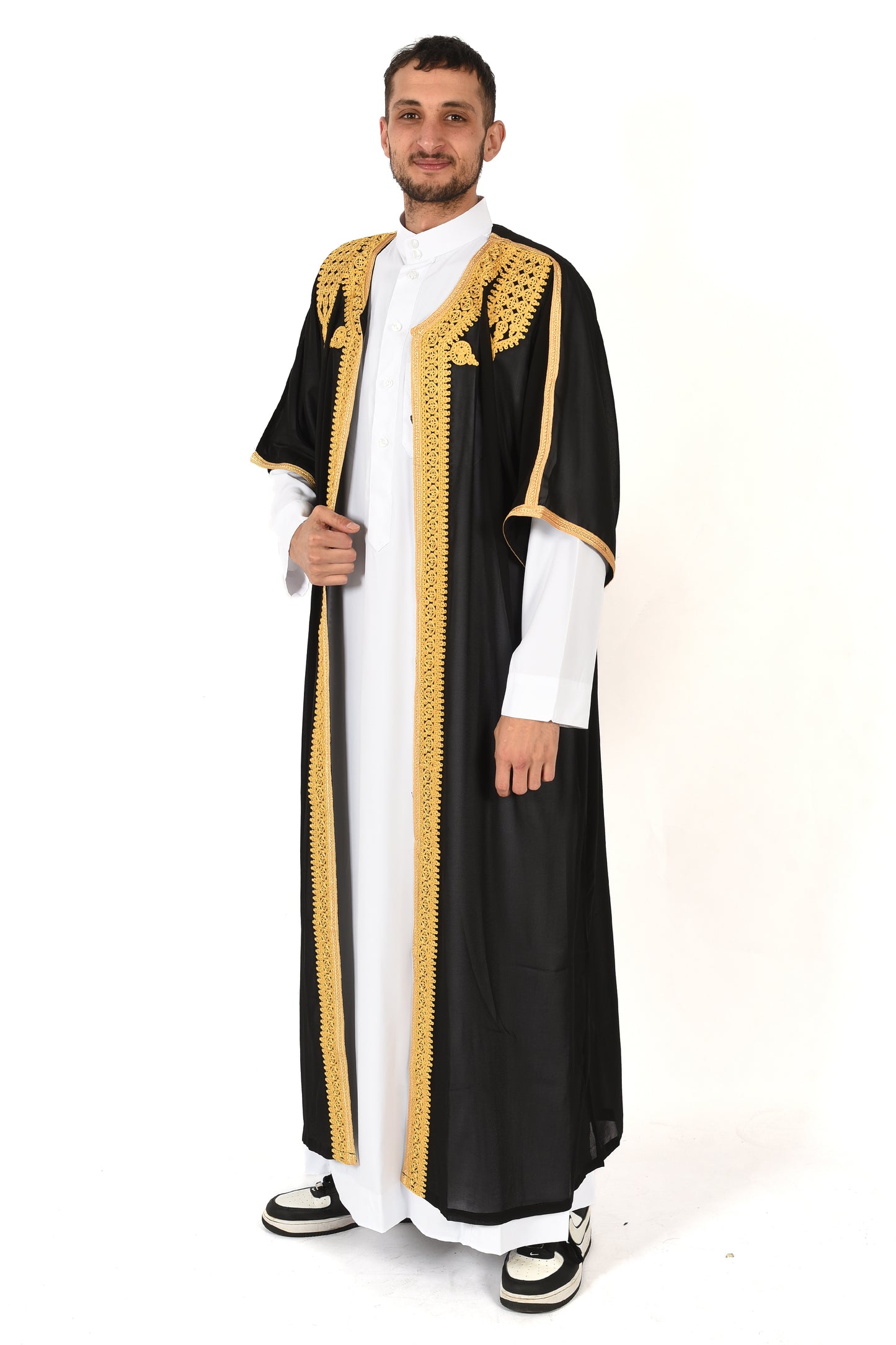 Mens Saudi Abaya Jubba - Black
