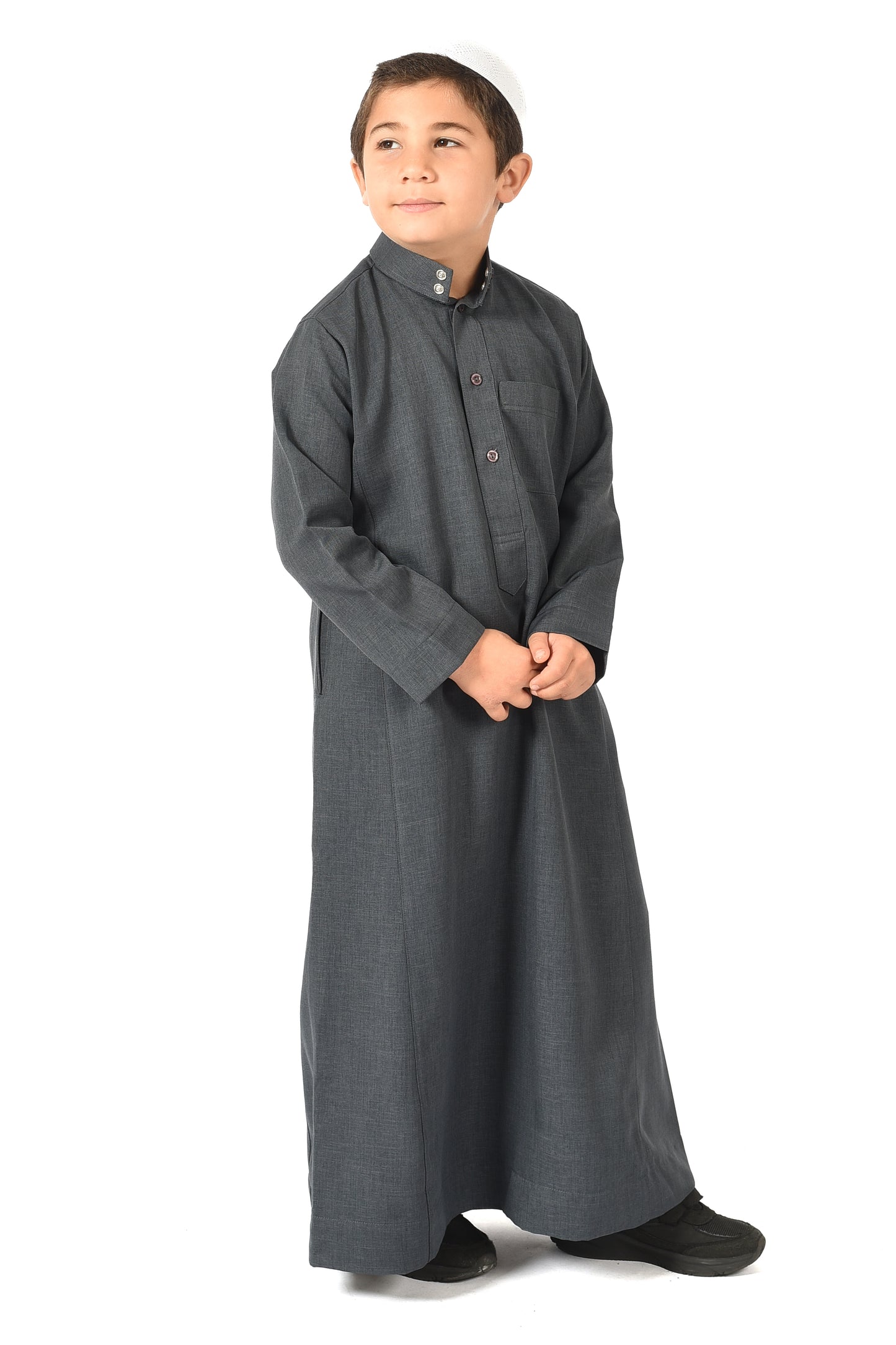 Al-Madini kids winter thobe - Slate