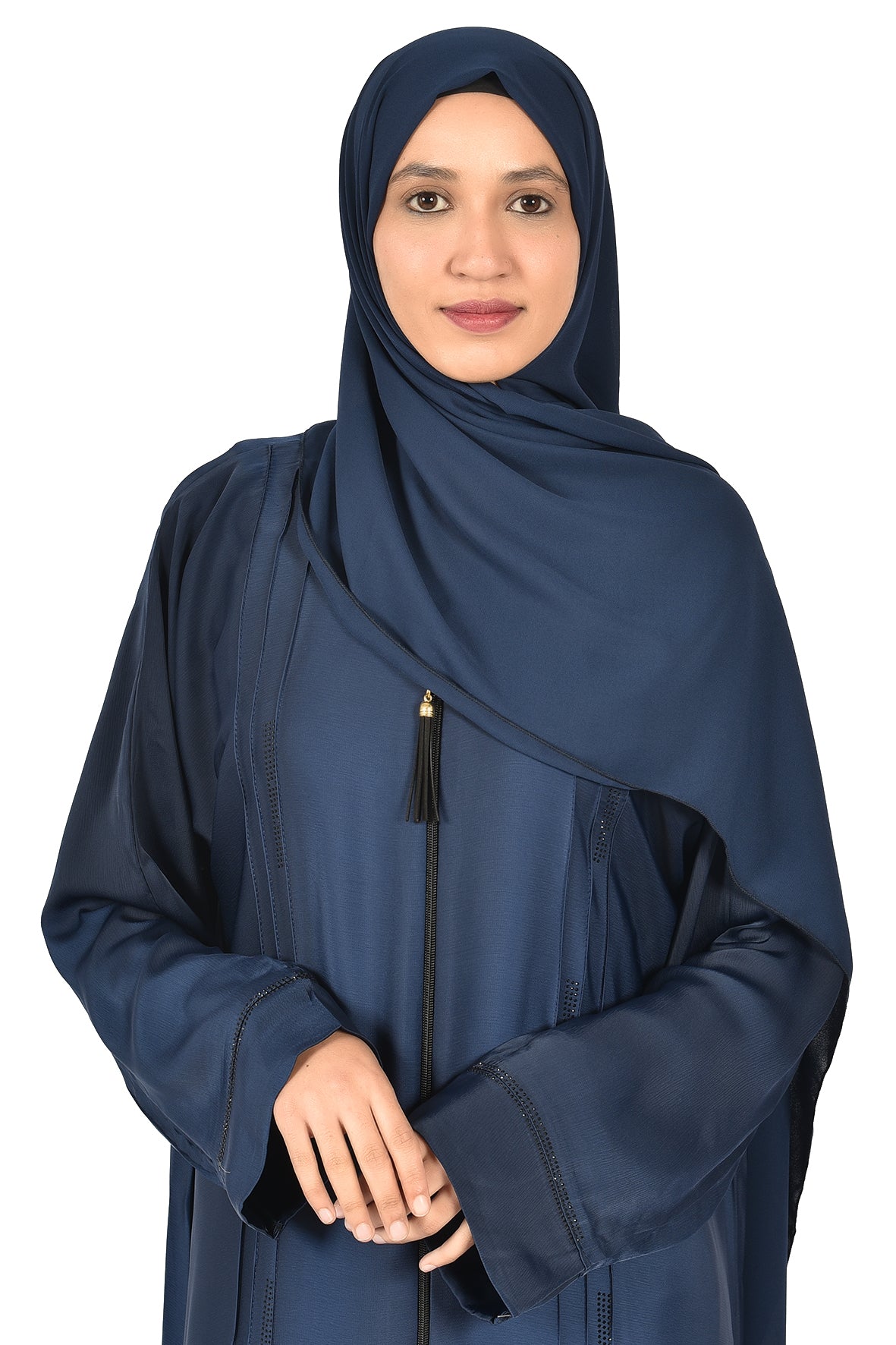 Elegant Navy Front-Zip Abaya (ladies abaya )