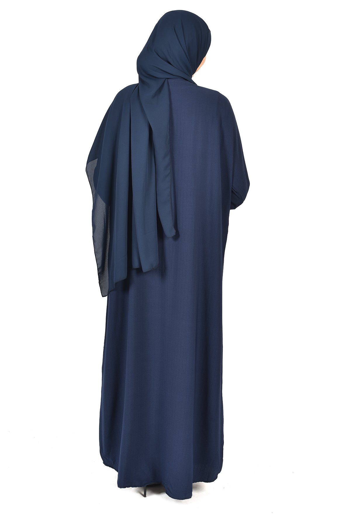 Navy Abaya with Front & Side Zippers – Sleek and Functional Design (ladies abaya )