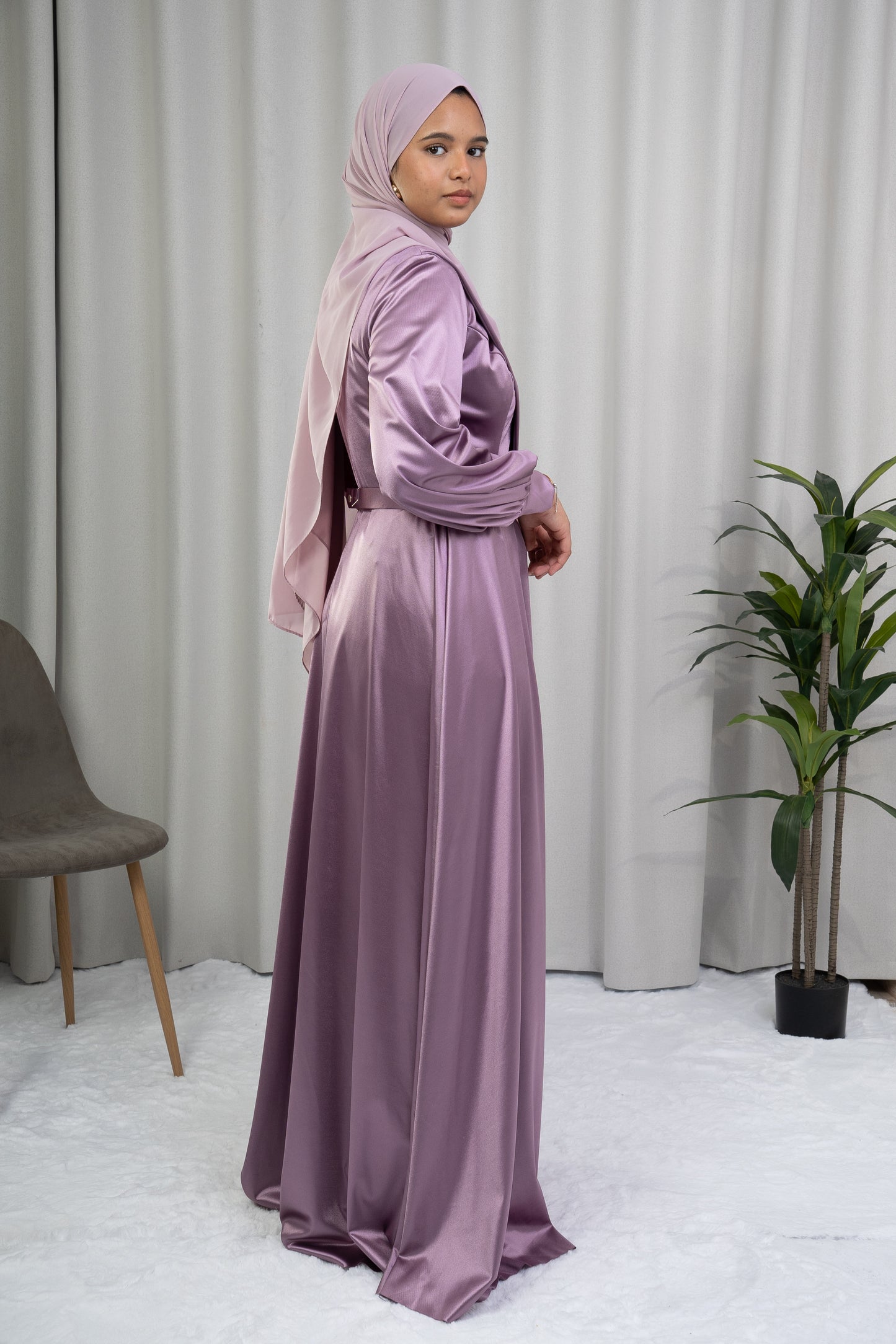 Arin satin argyle purple