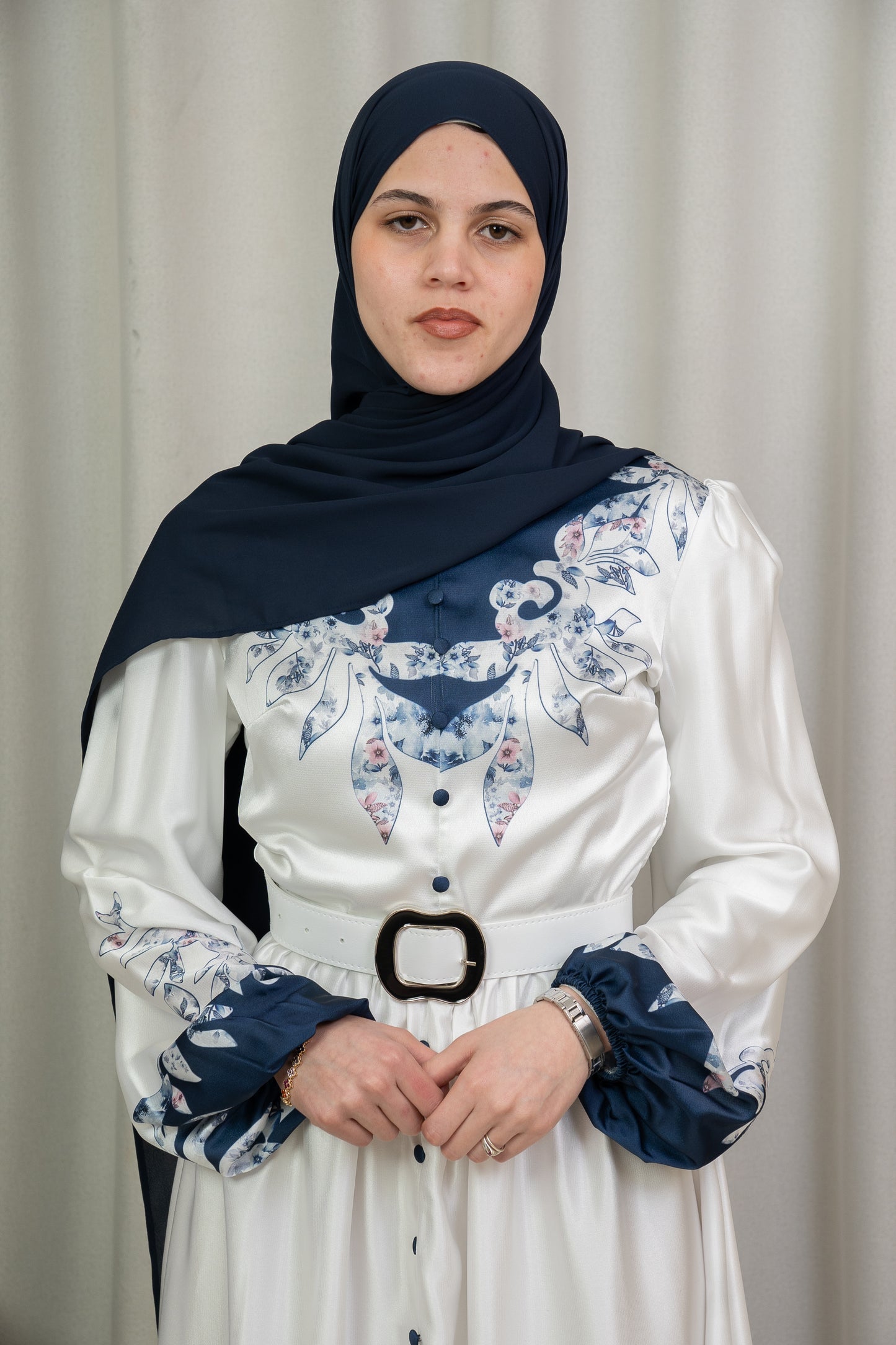 Dmn silk print medieval blue
