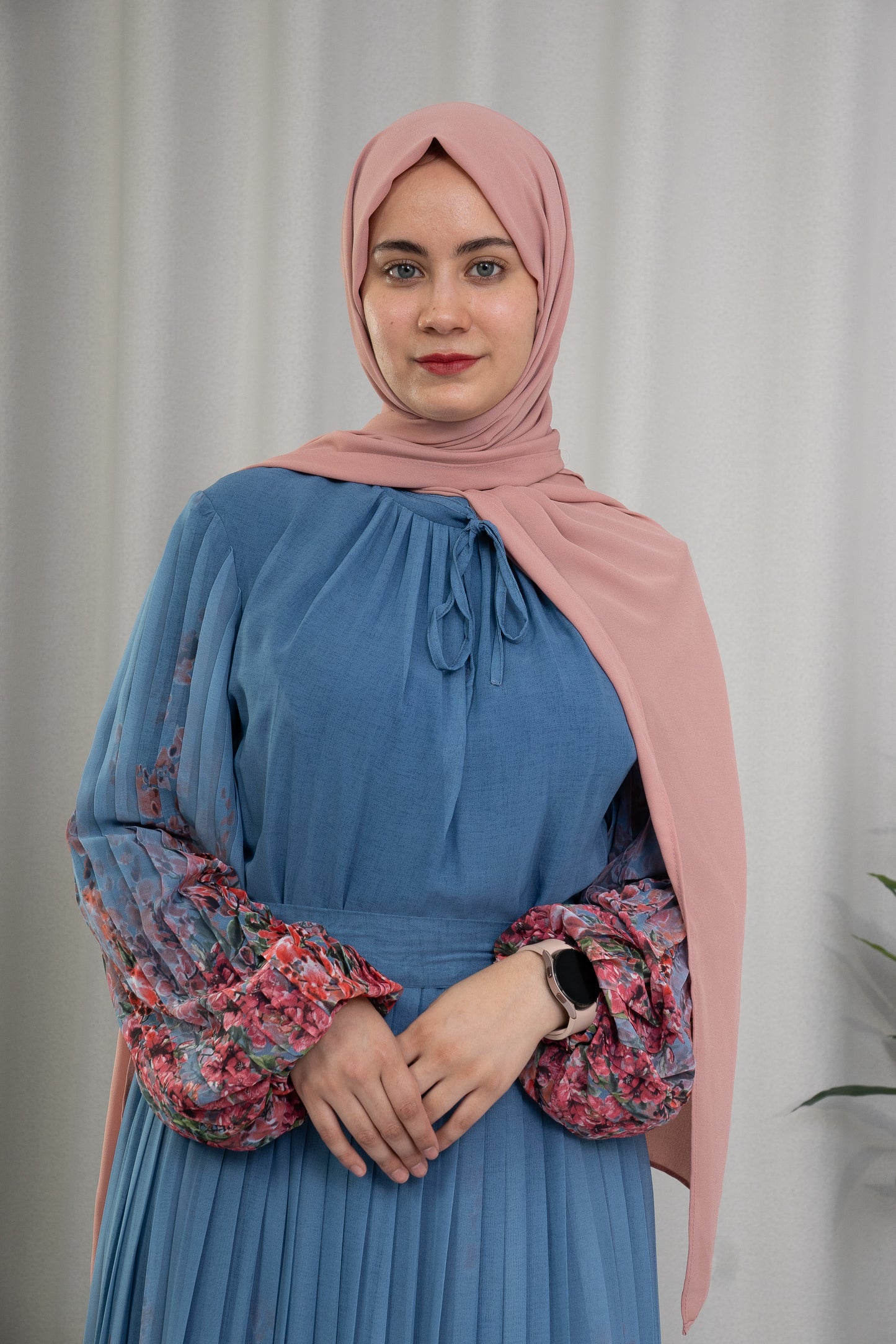 Dmn floral sleeve blue horizon