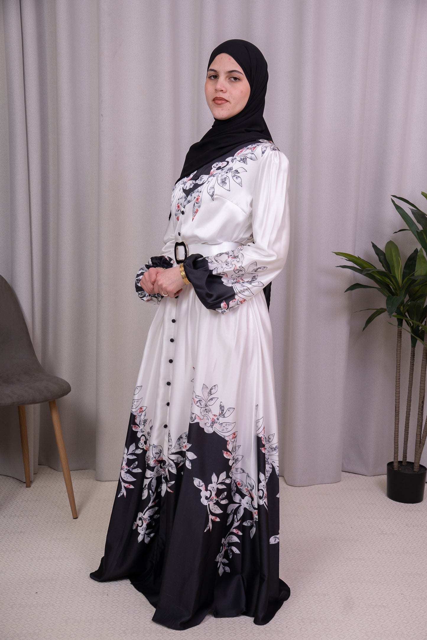 Dmn silk print pirate black