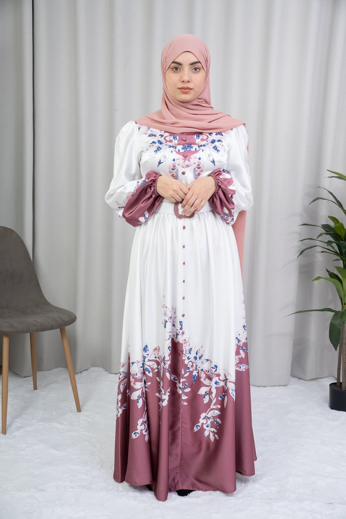 Dmn silk print wistful mauve