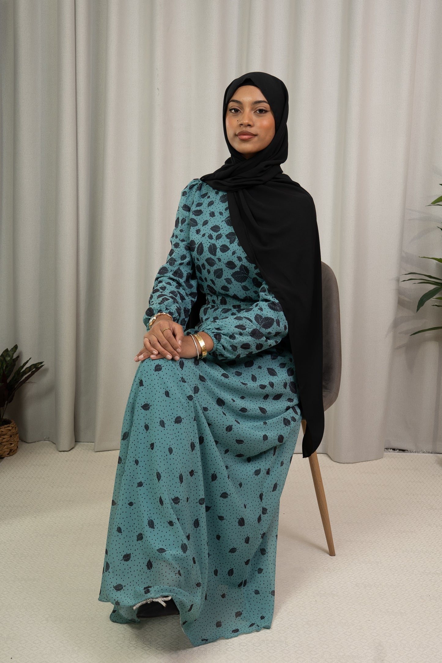 Dmn chiffon leaf teal