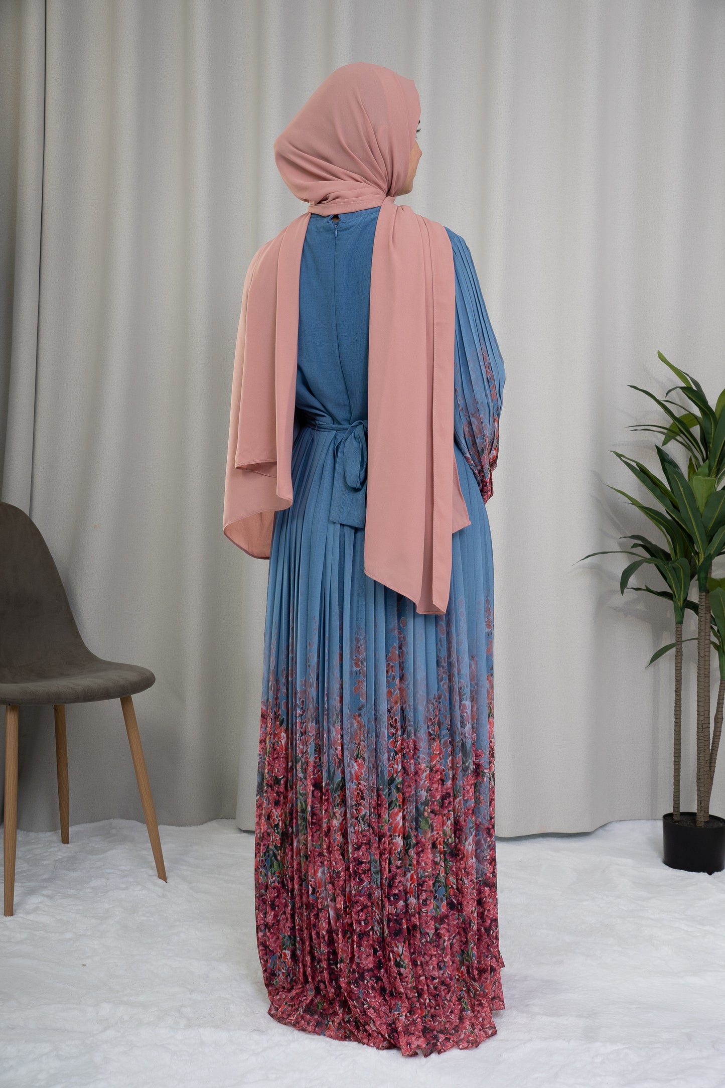 Dmn floral sleeve blue horizon