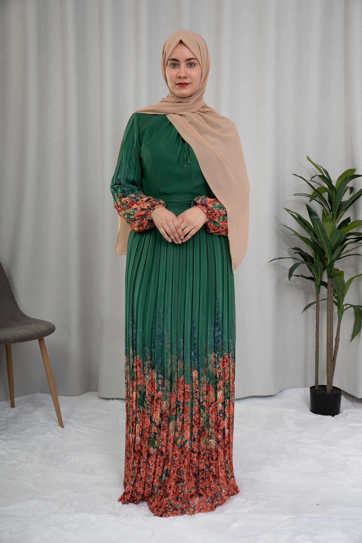 Dmn floral sleeve verdent green