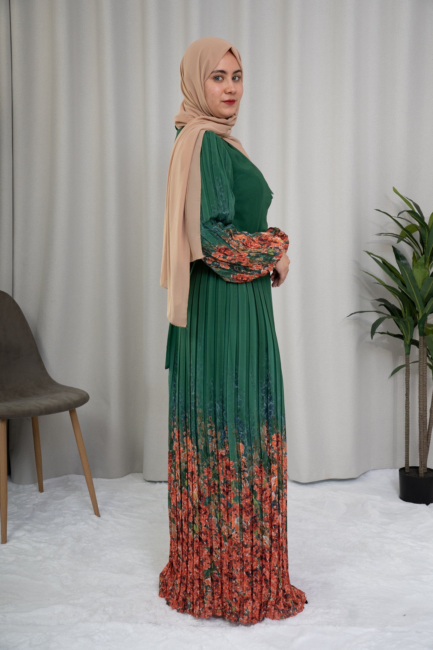 Dmn floral sleeve verdent green