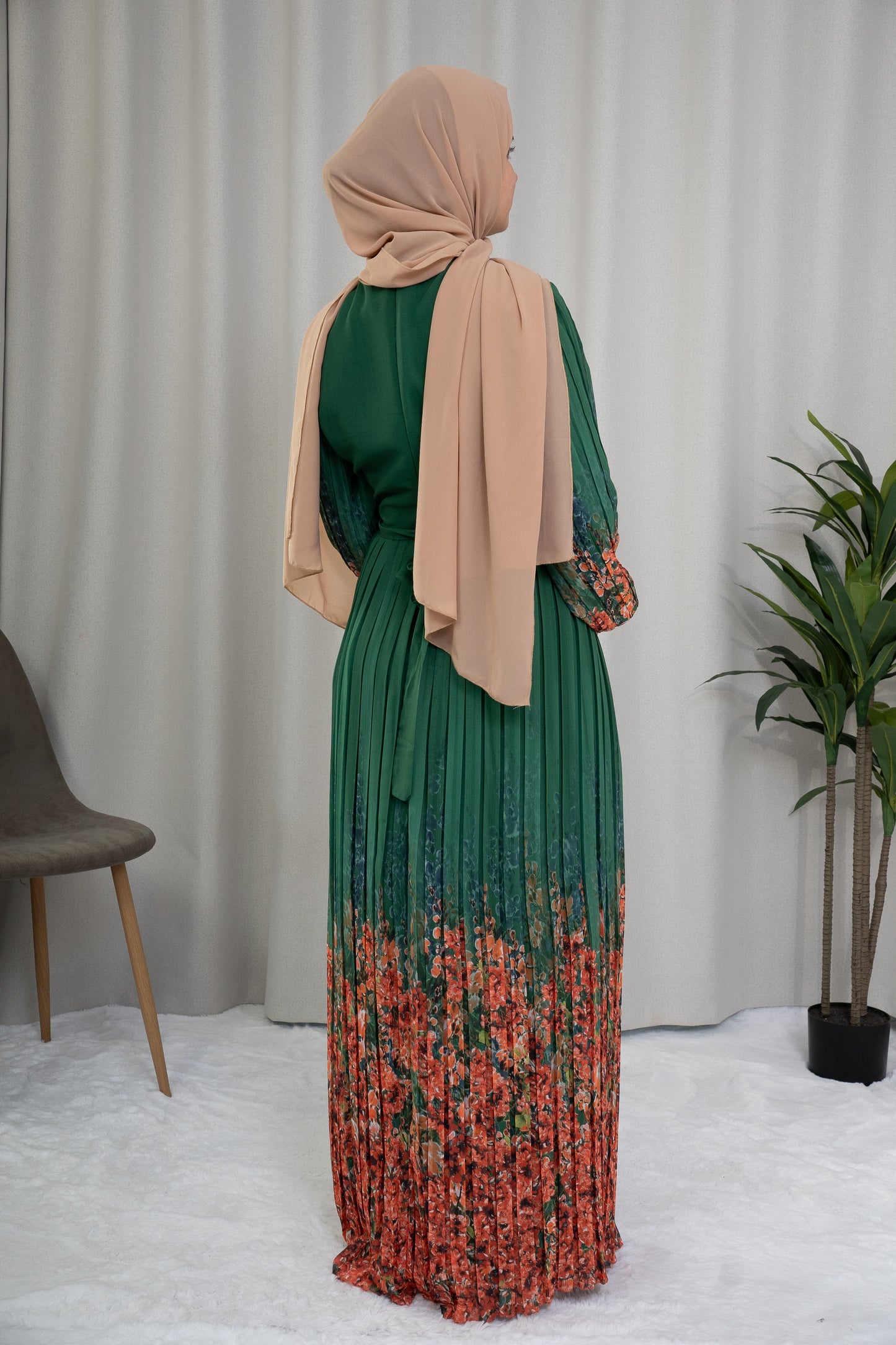 Dmn floral sleeve verdent green