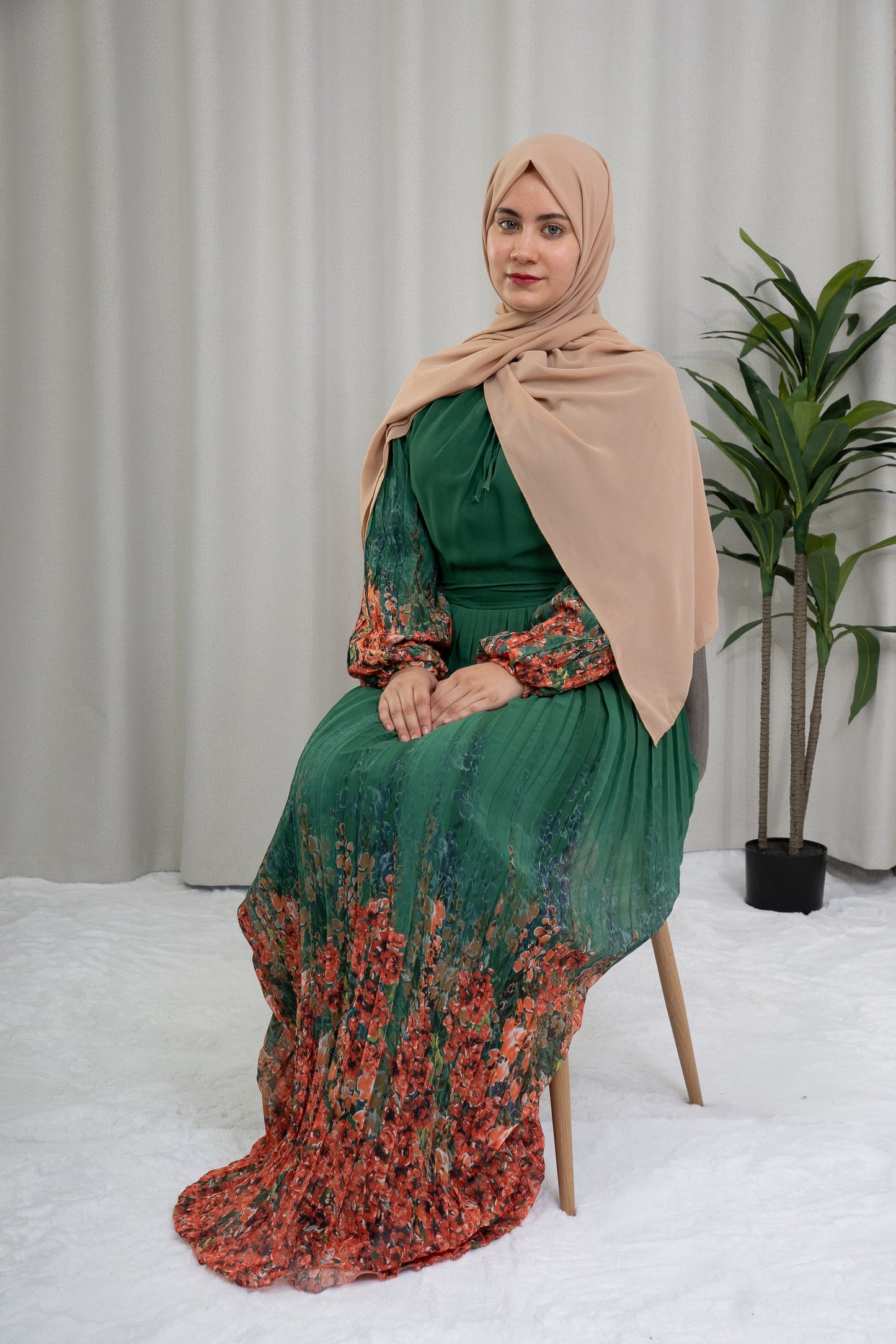 Dmn floral sleeve verdent green