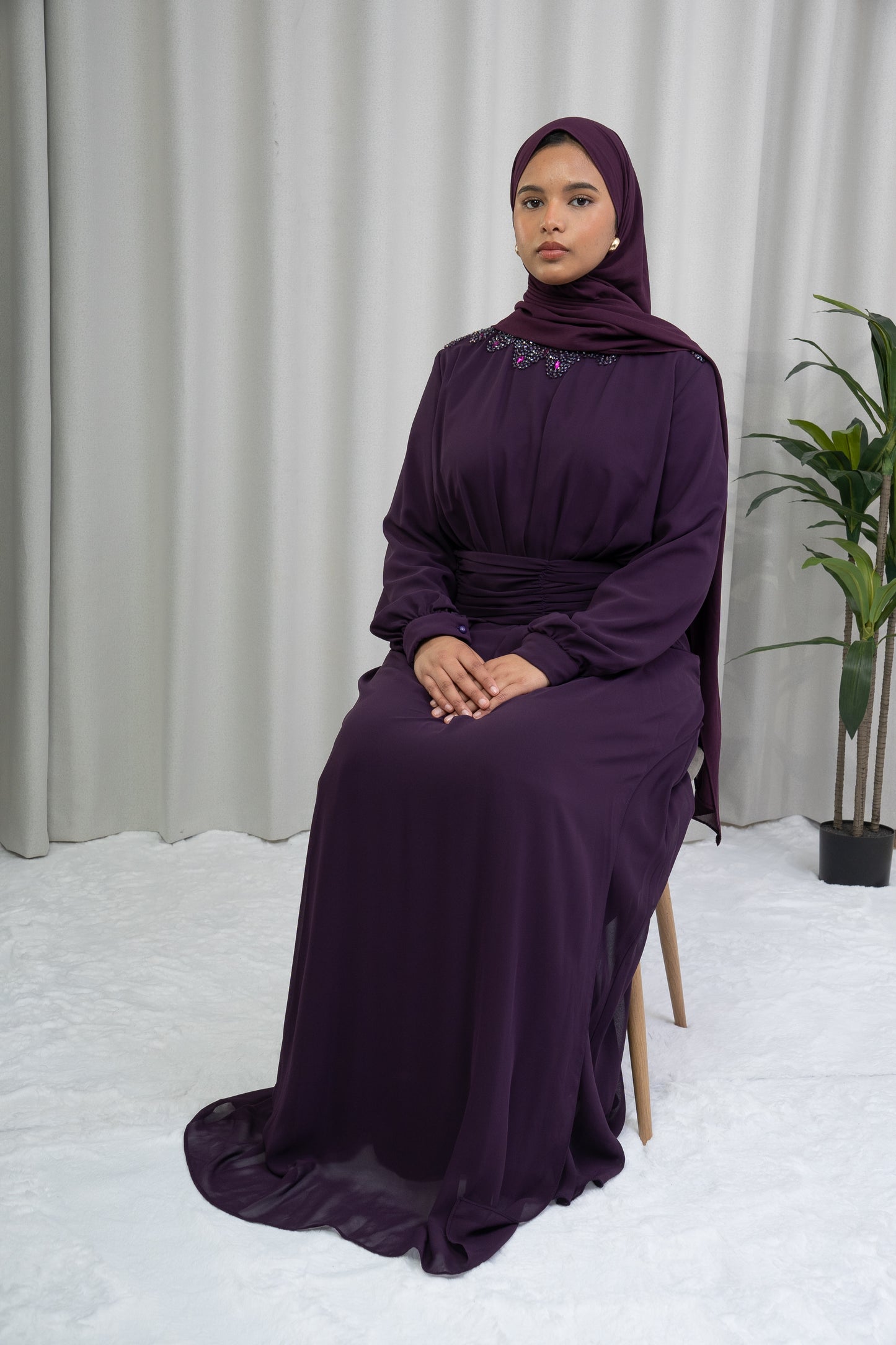 Dmn beaded purple penent