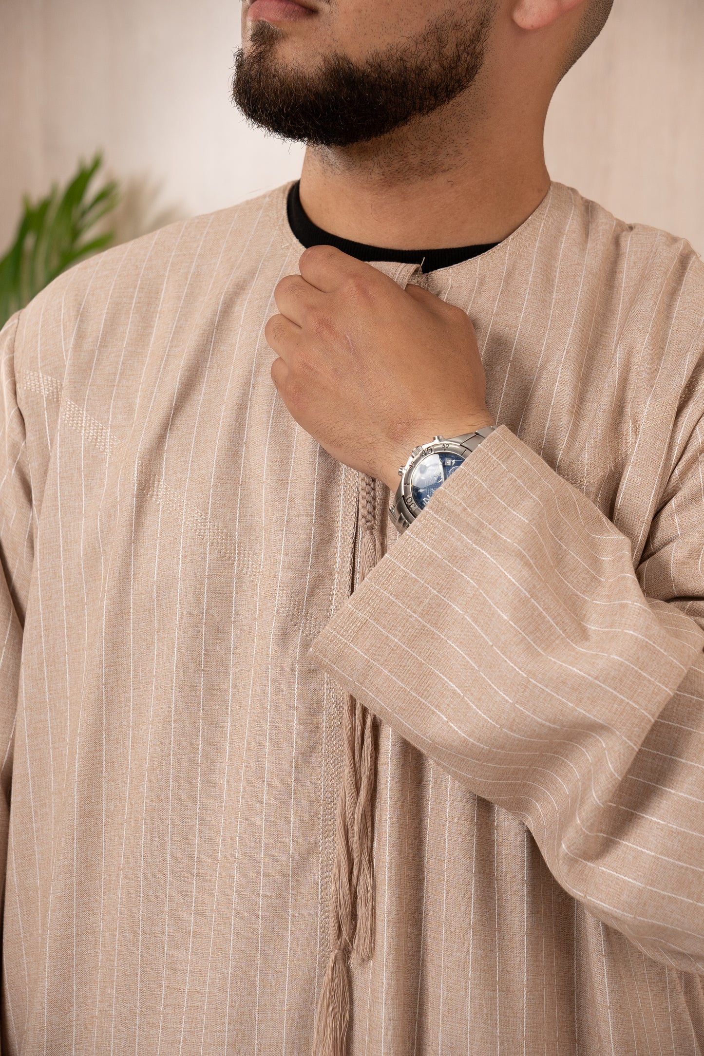 Al-othman stripe tassel cameo rose