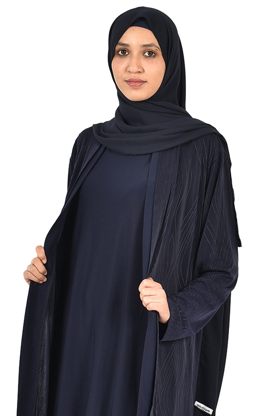 Women's 3-Piece Loose Abaya Set β Elegant Design in Dark Navy Blue (ladies abaya)