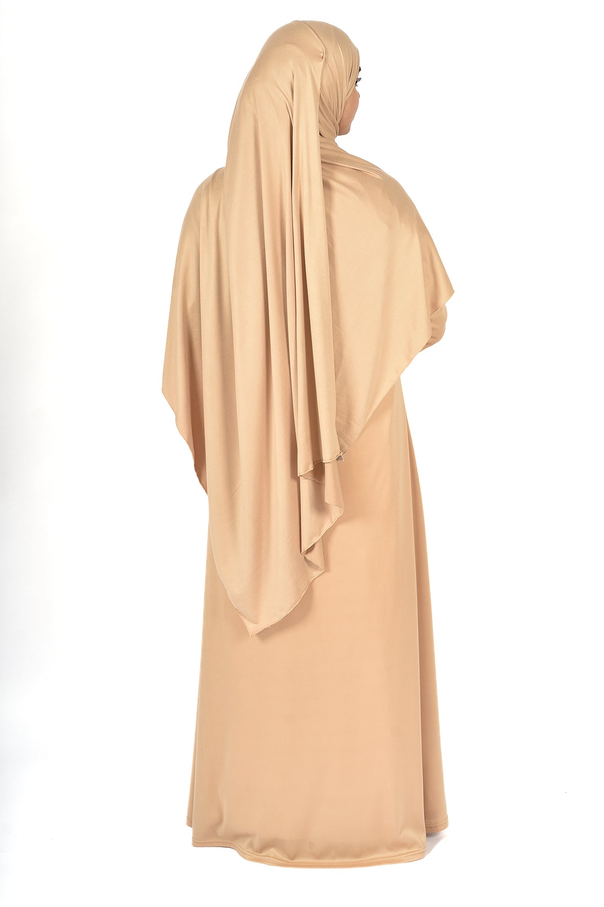 Classic Beige Abaya – Soft Elegance & Timeless Flow ( ladies aline trilobal )