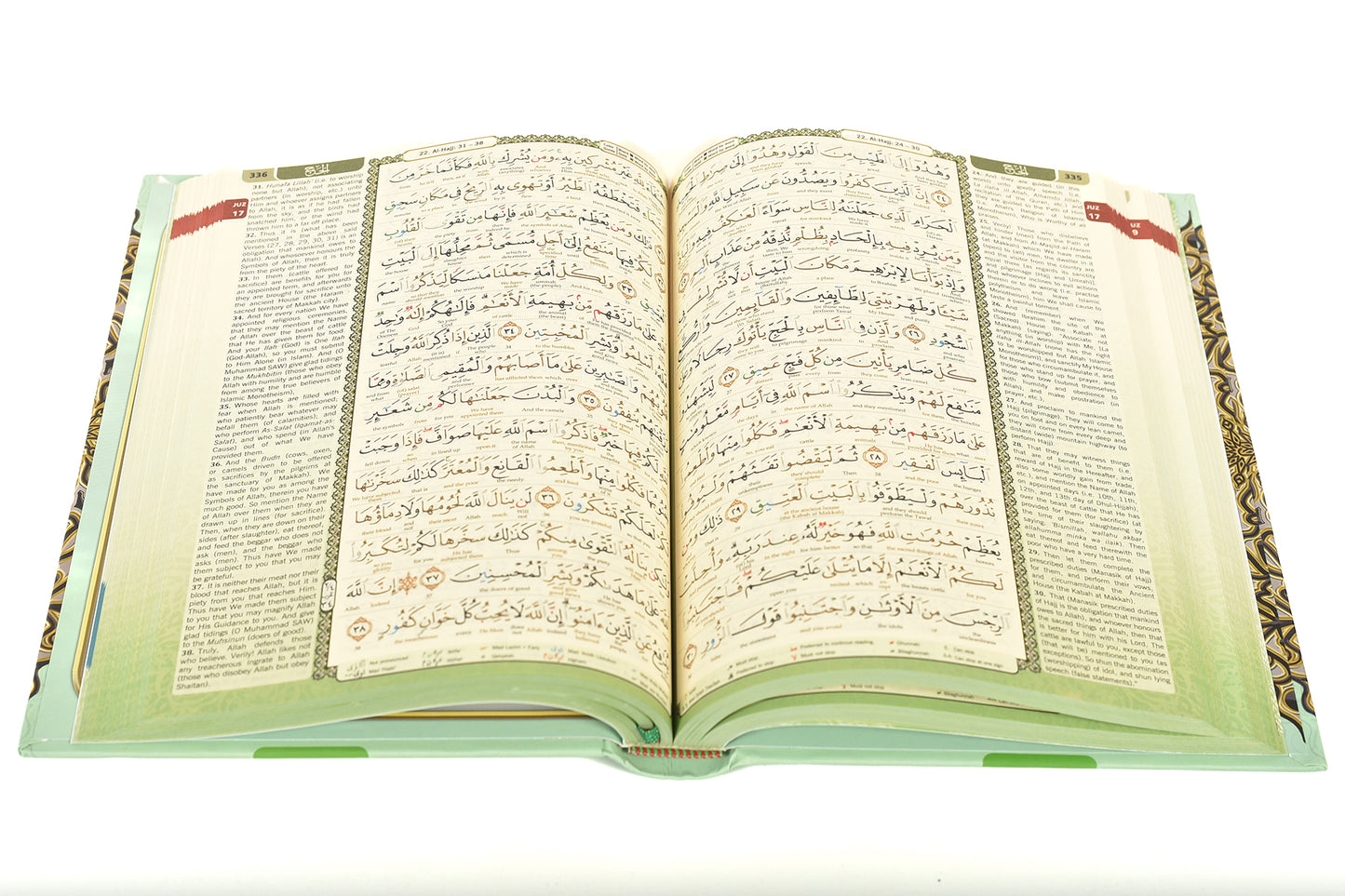 The Noble Quran with English Translation & Color Coded Tajweed – Green Cover – ( quraan )