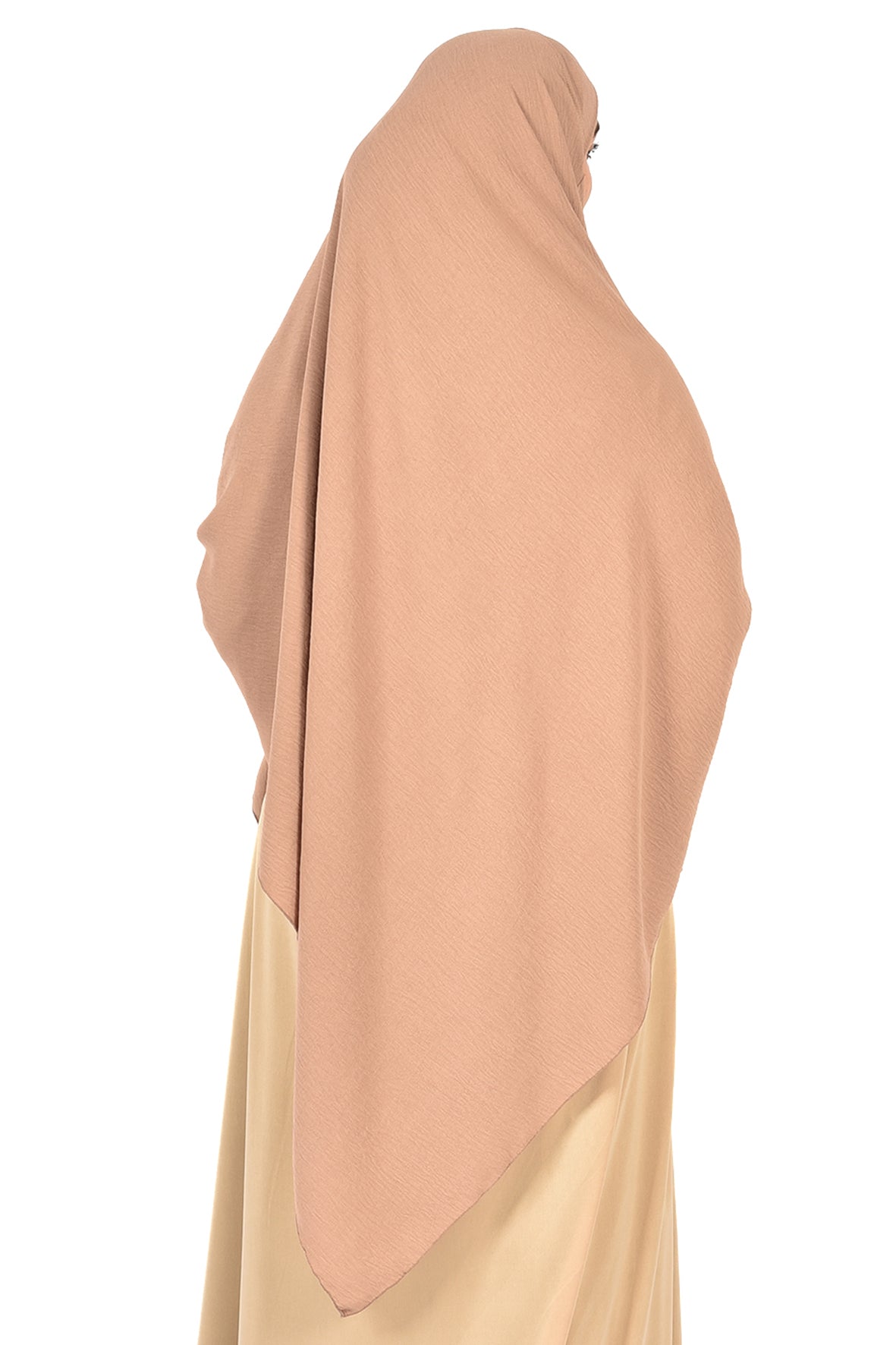 Women's Wide Fit Khimar – Blush Beige | Soft Crepe Fabric