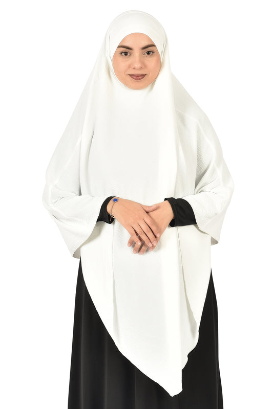 White Long Khimar – Elegant and Modest Islamic Wear for Women
