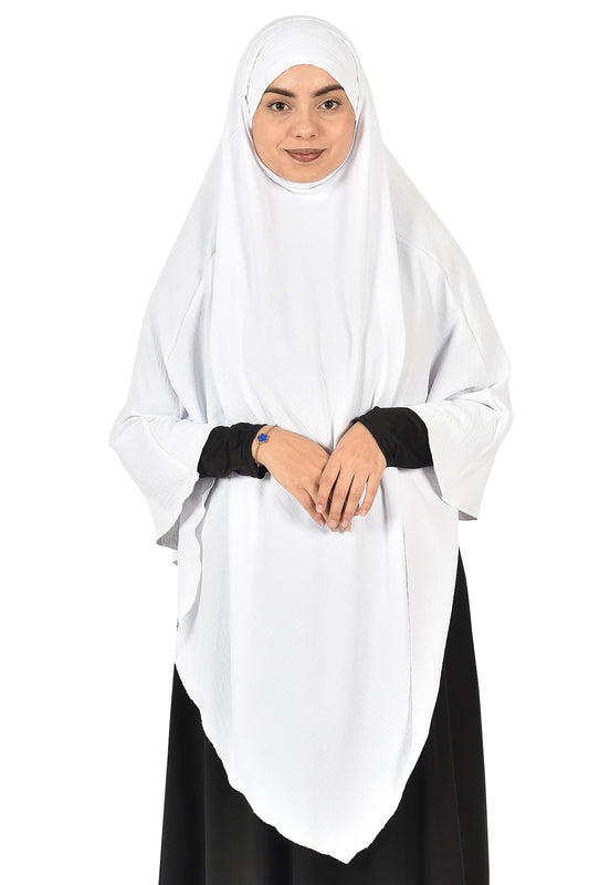 Bright White Khimar – Soft and Stylish Full Coverage Islamic Wear