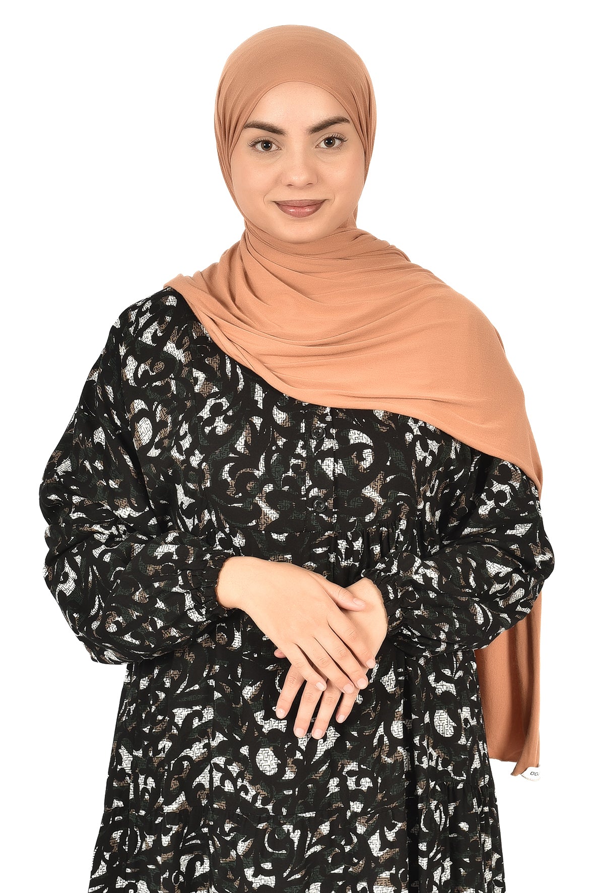 Elegant Black Printed Abaya with Modern Design
