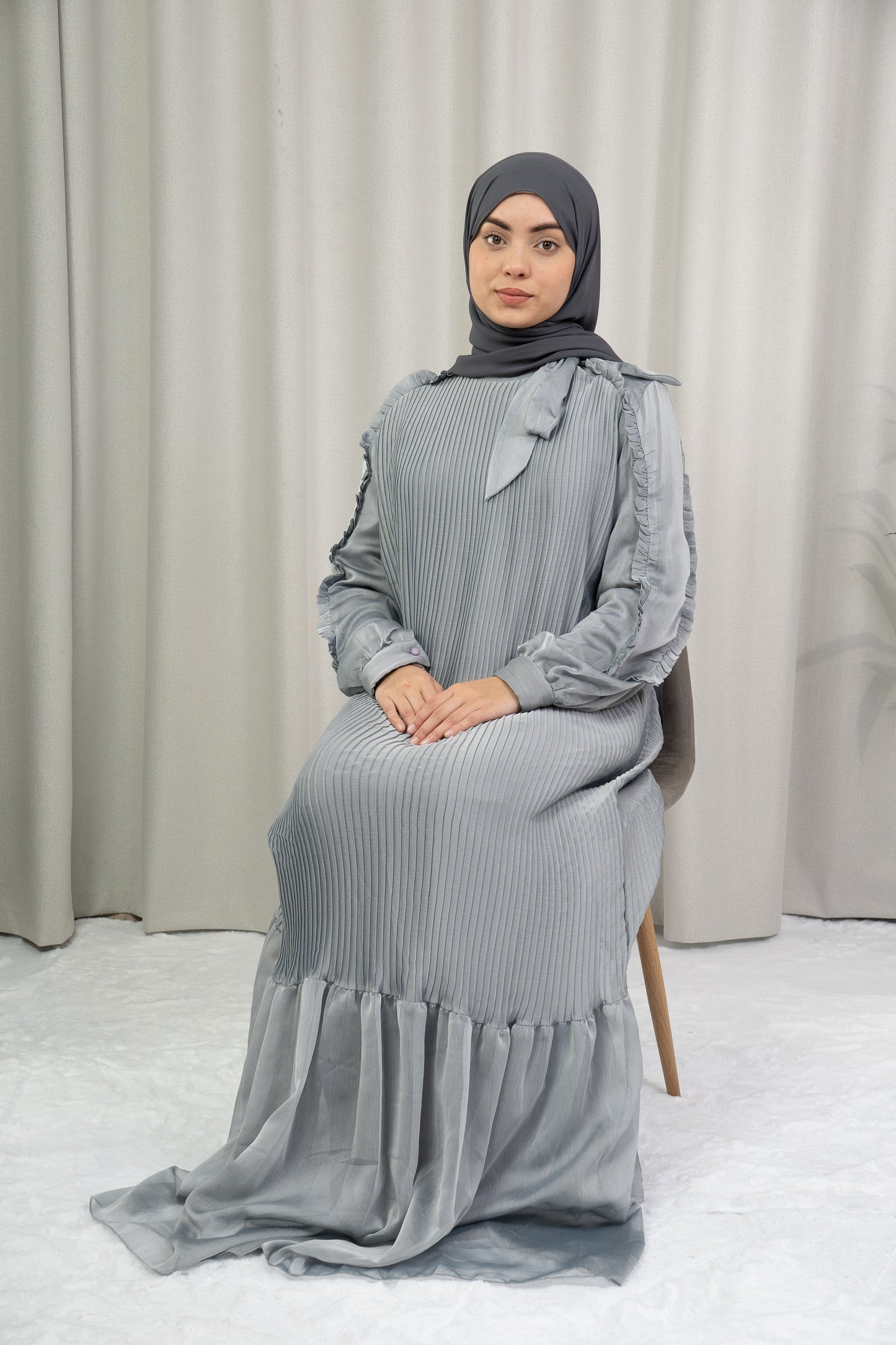 Dmn pleat folkstone grey