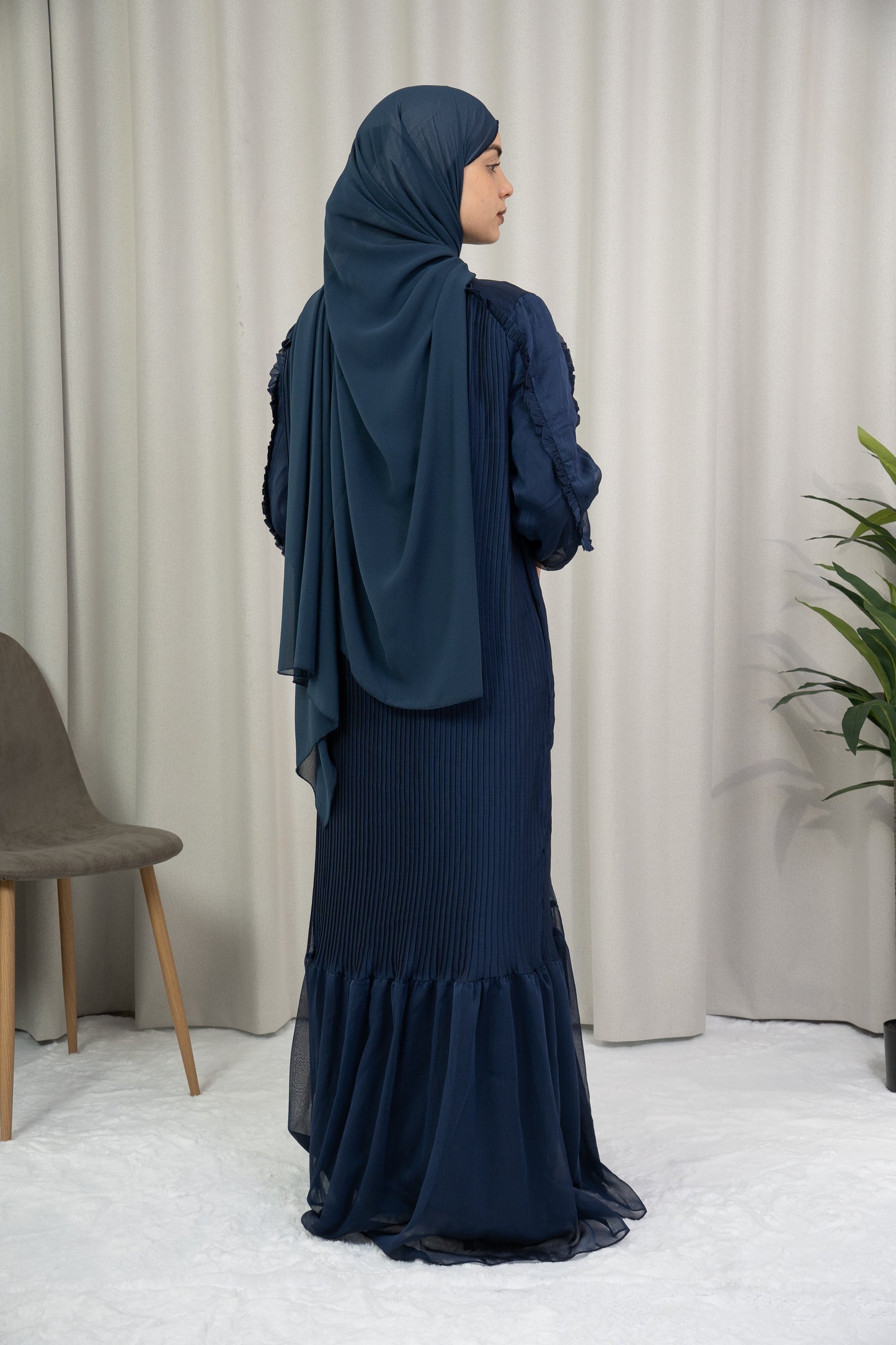 Dmn pleat maritime blue