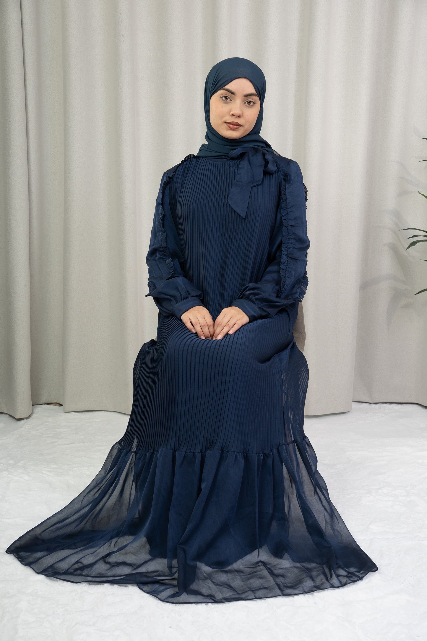 Dmn pleat maritime blue