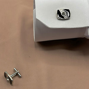 Rectangle Stud with side center deco, Stainless Steel Cufflinks - Amiiraa